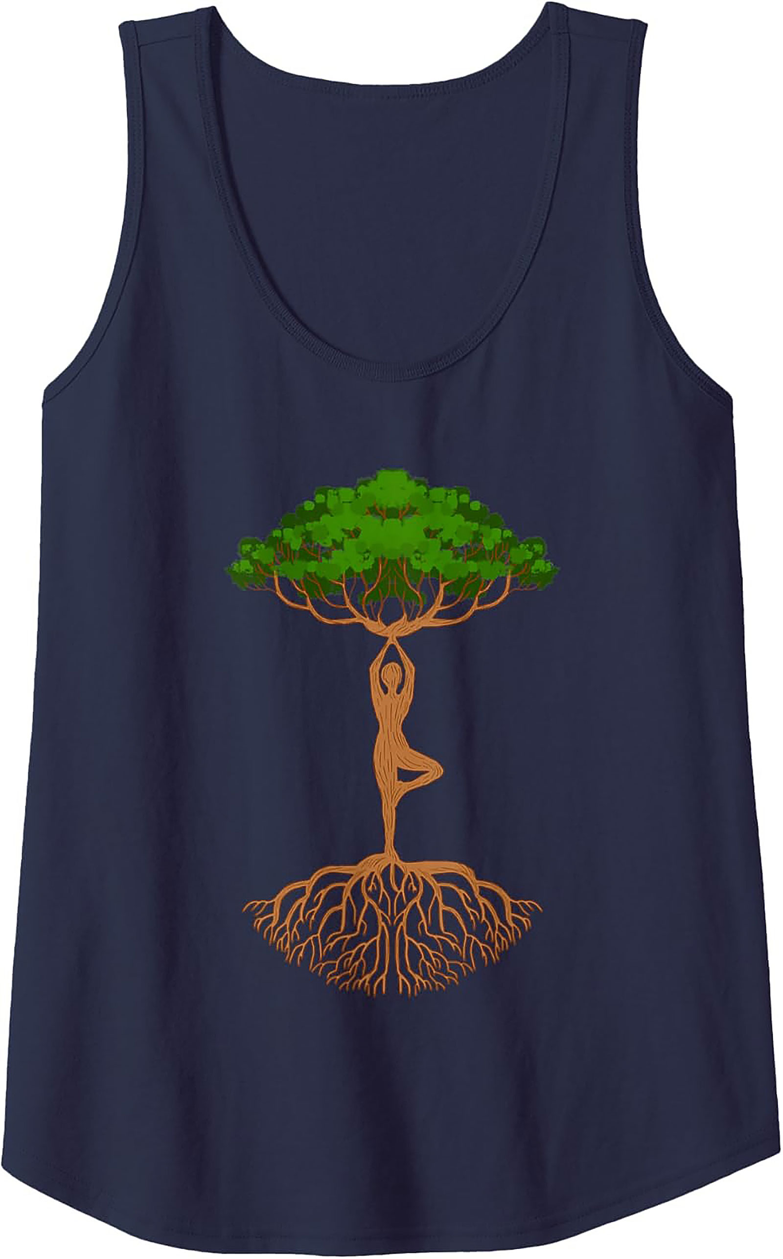 Yoga Tree Pose Tank Top Grounded Graphic Sleeveless Shirt