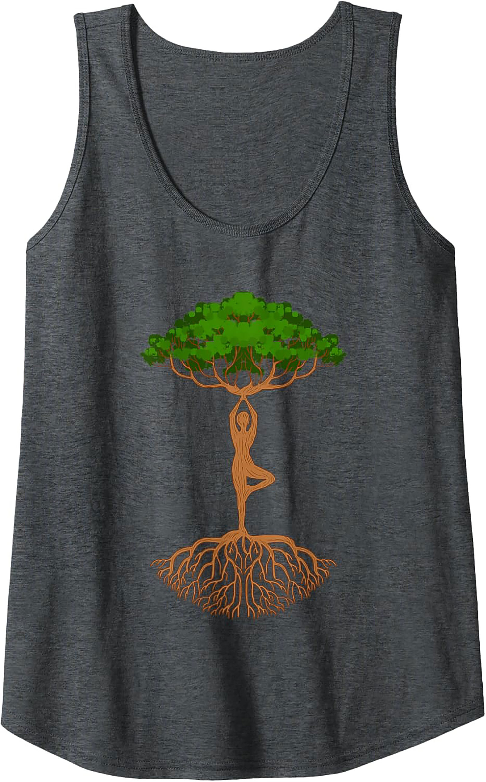 Yoga Tree Pose Tank Top Grounded Graphic Sleeveless Shirt