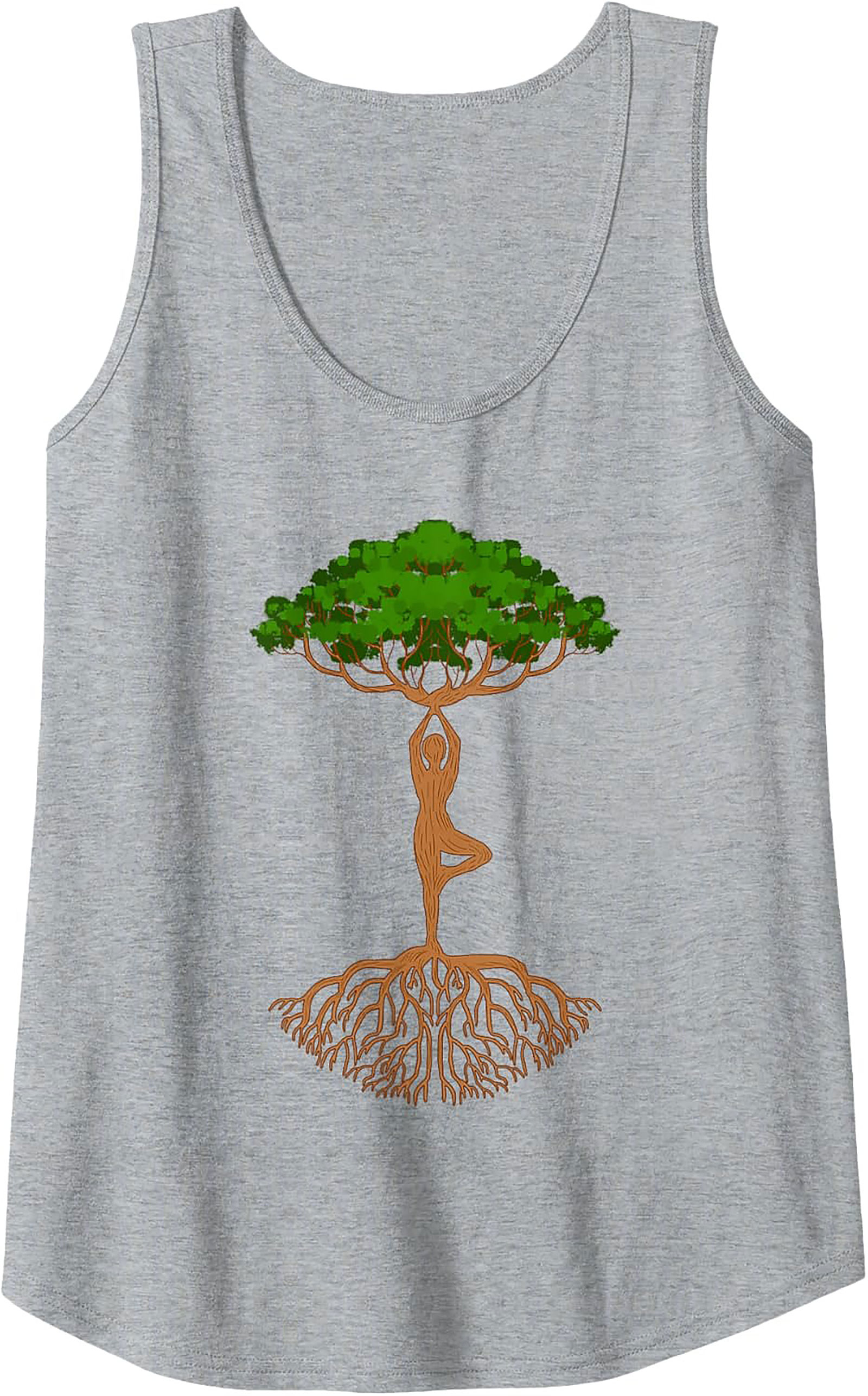Yoga Tree Pose Tank Top Grounded Graphic Sleeveless Shirt