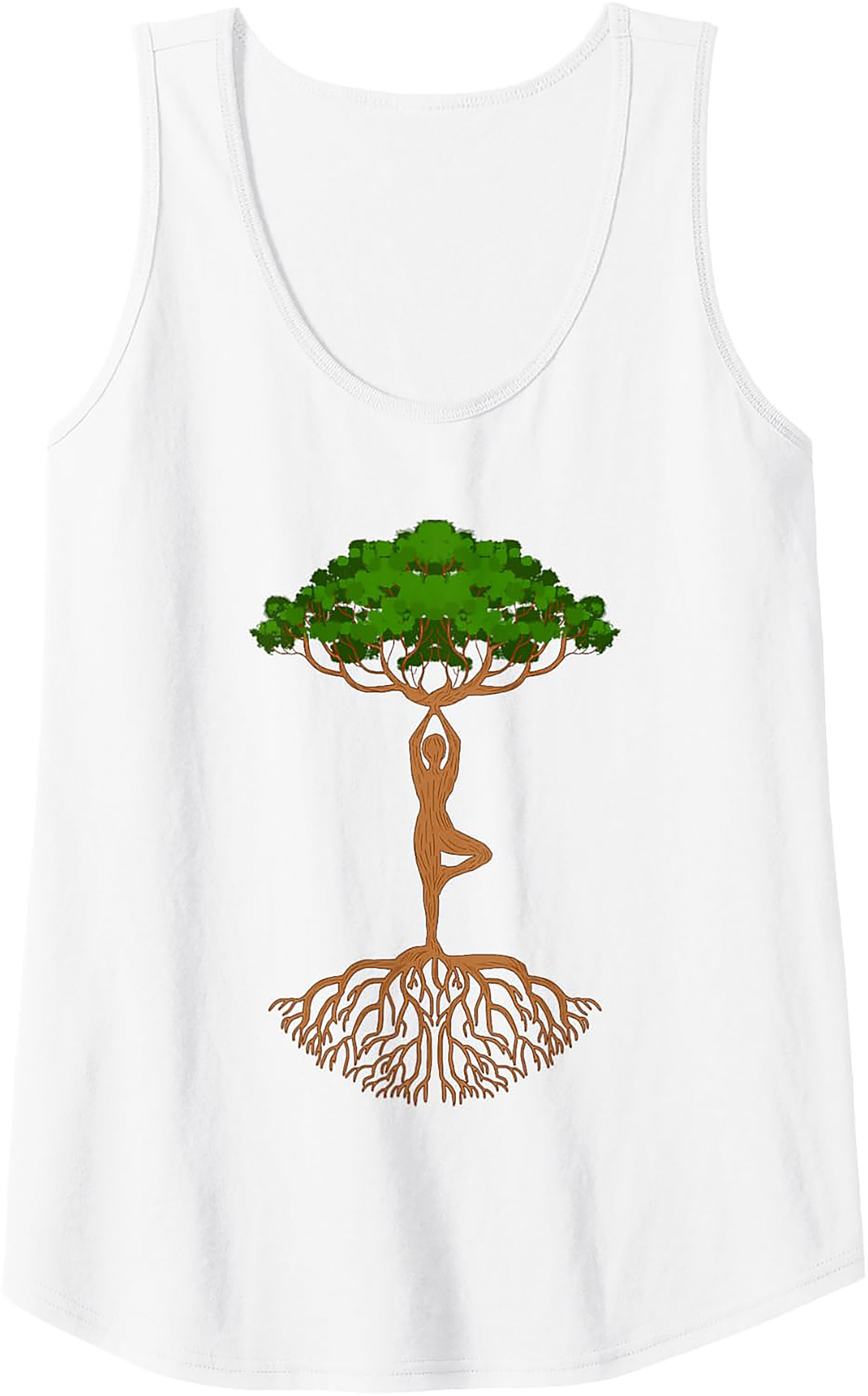 Yoga Tree Pose Tank Top Grounded Graphic Sleeveless Shirt
