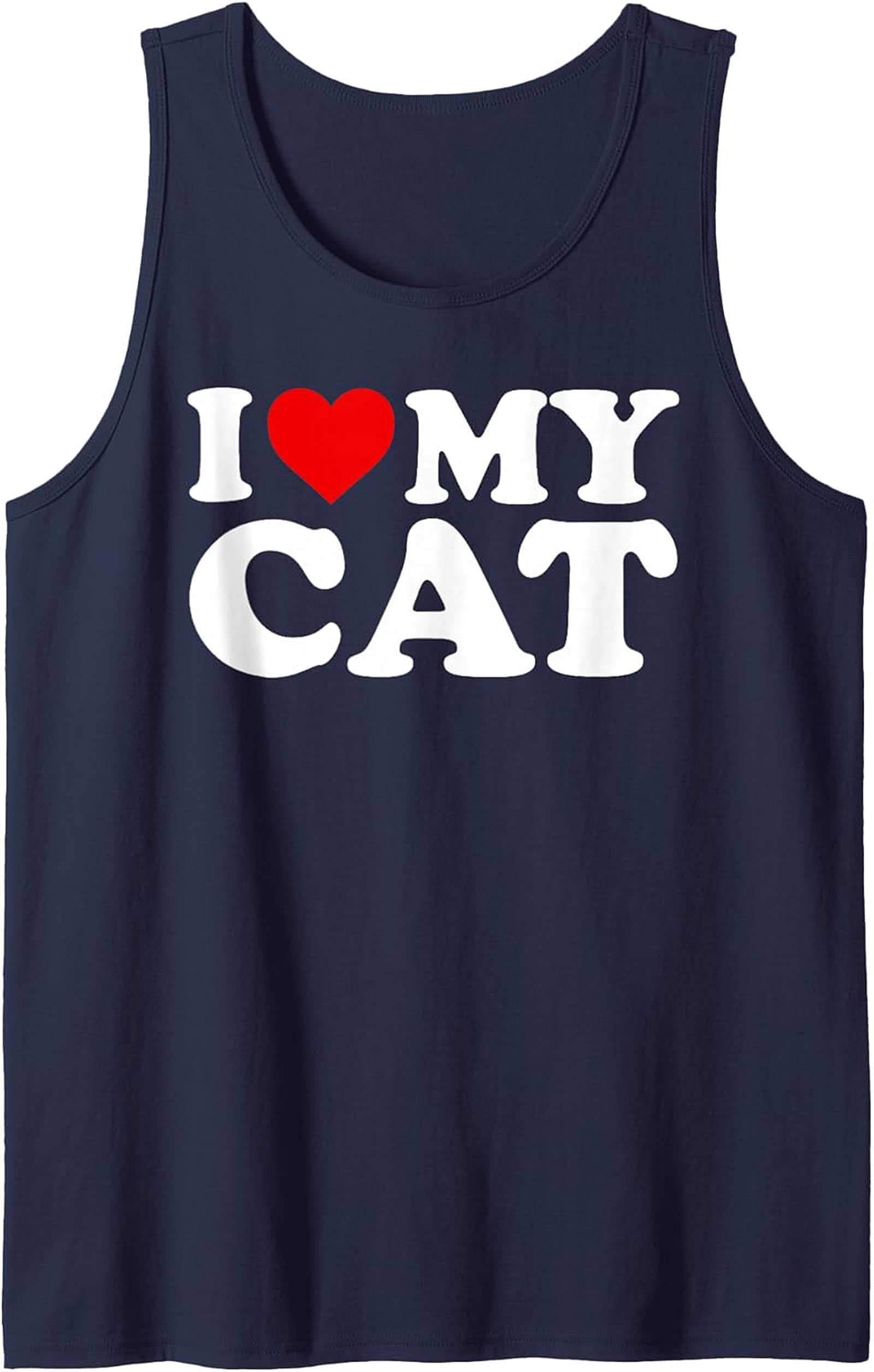 I Love My Cat Graphic Tank Top Unisex Sleeveless Shirt