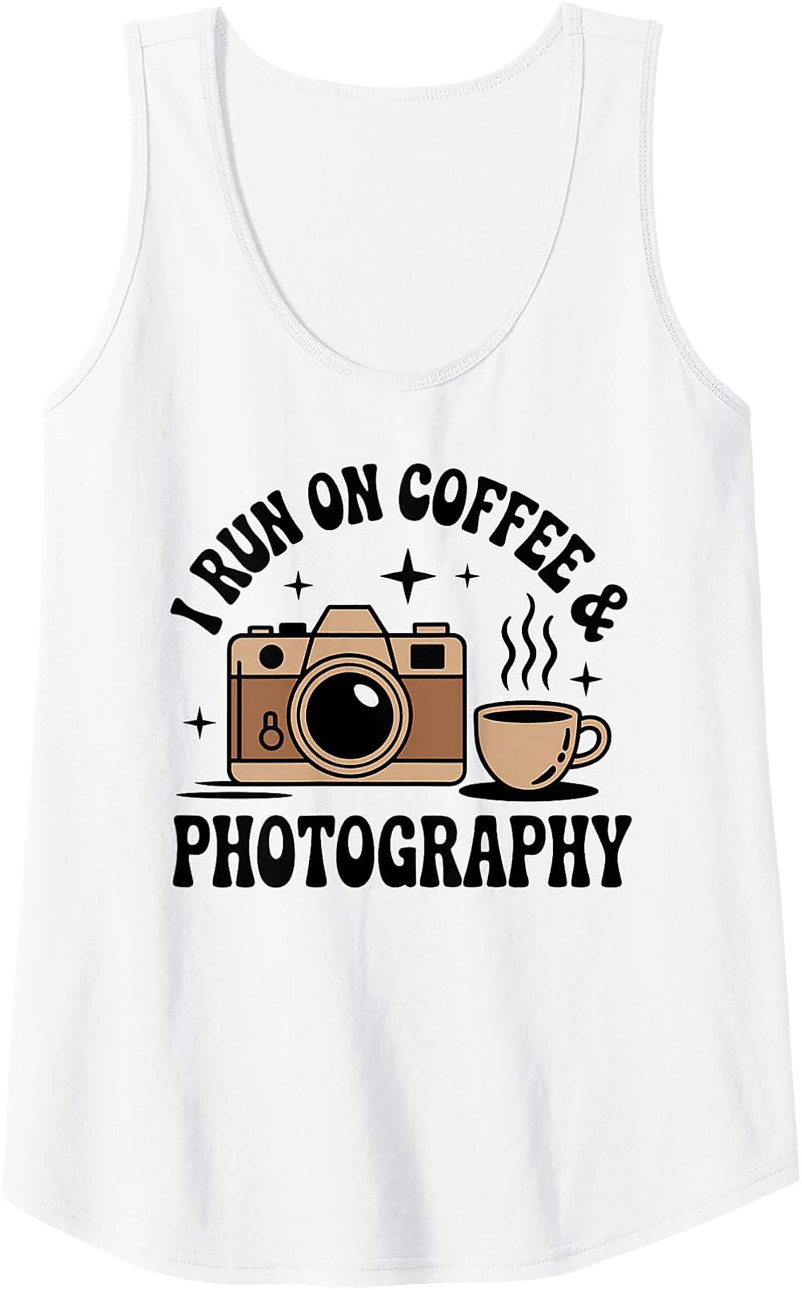 Coffee & Photography Graphic Tank Top | Sleeveless Shirt