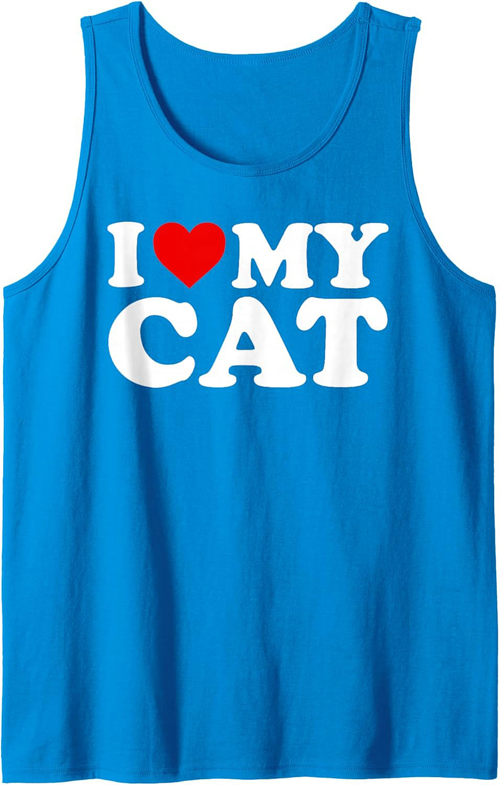 I Love My Cat Graphic Tank Top Unisex Sleeveless Shirt