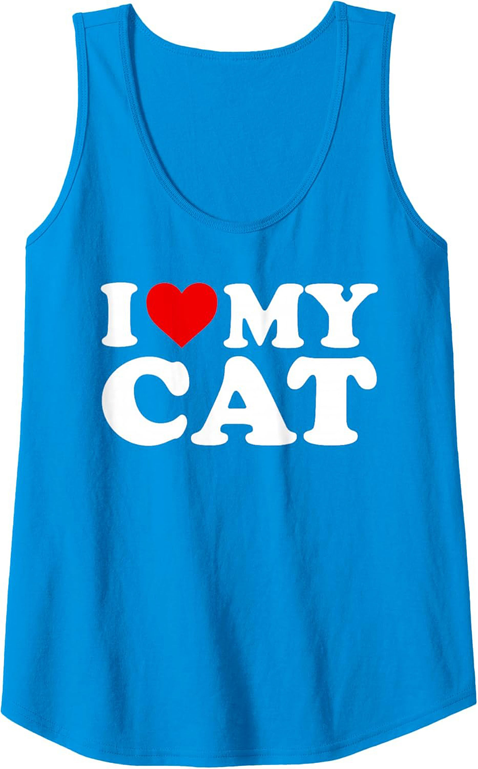 I Love My Cat Graphic Tank Top Unisex Sleeveless Shirt
