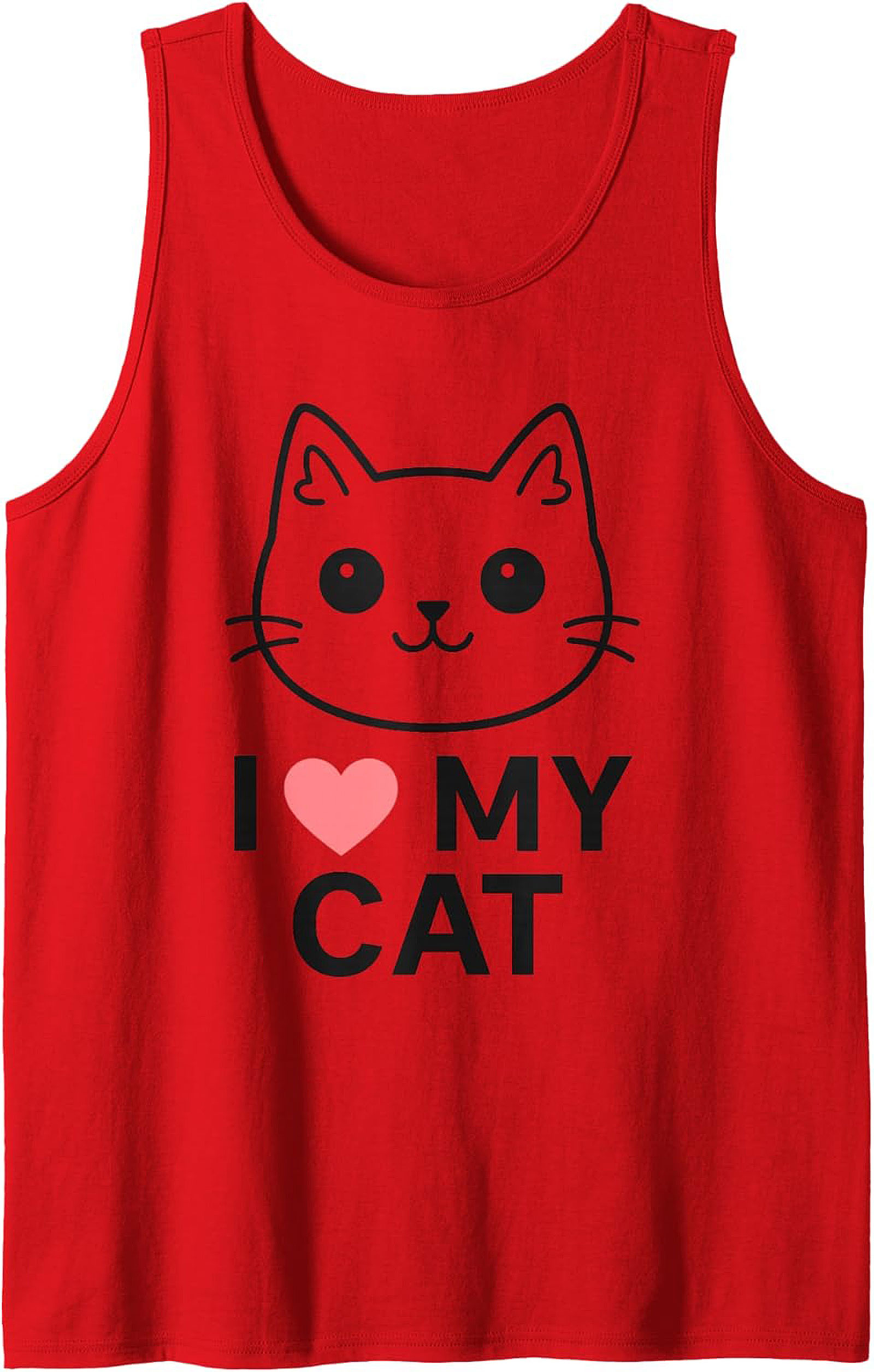 I Love My Cat Graphic Tank Top Cute Sleeveless Shirt