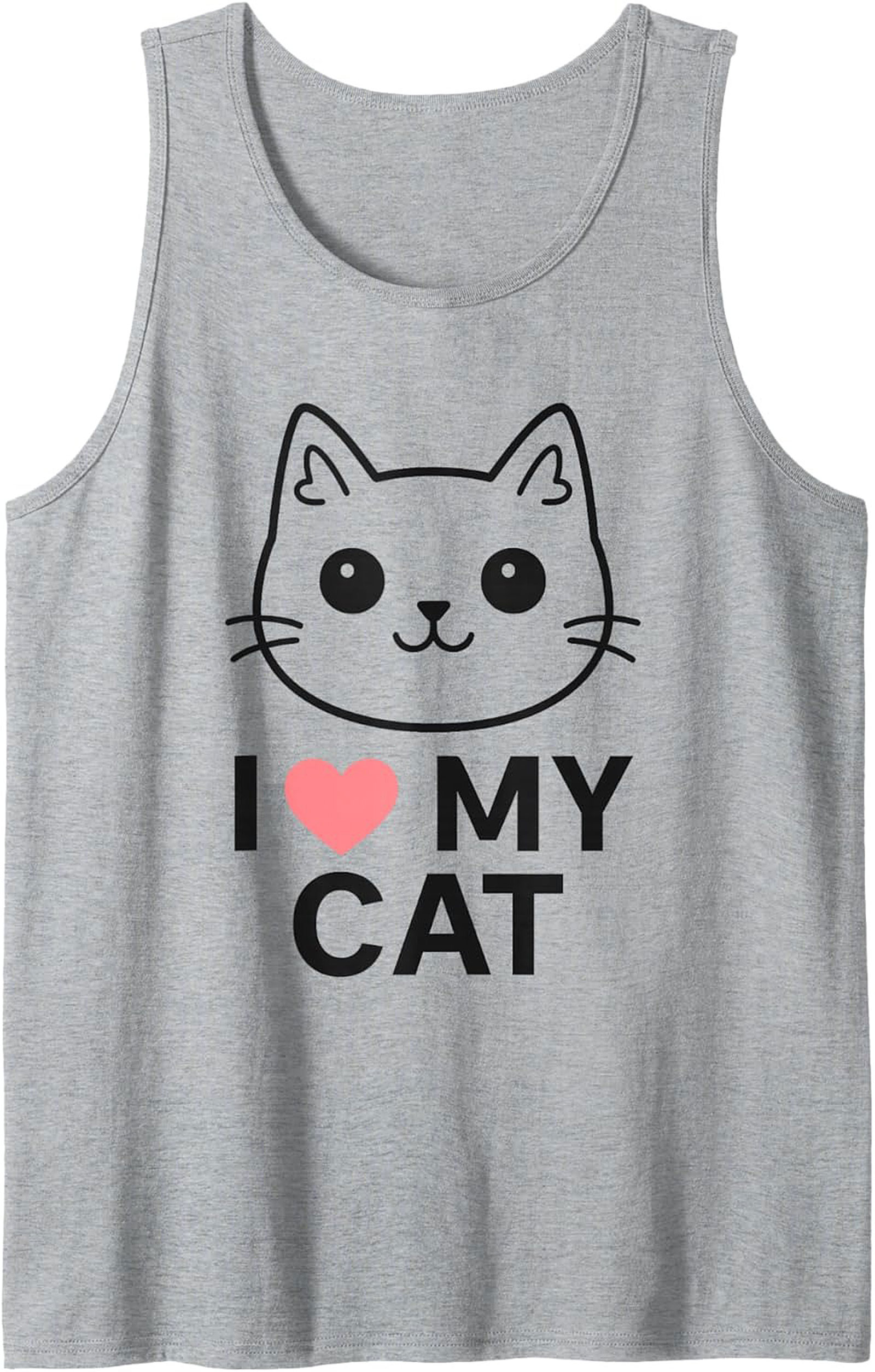 I Love My Cat Graphic Tank Top Cute Sleeveless Shirt