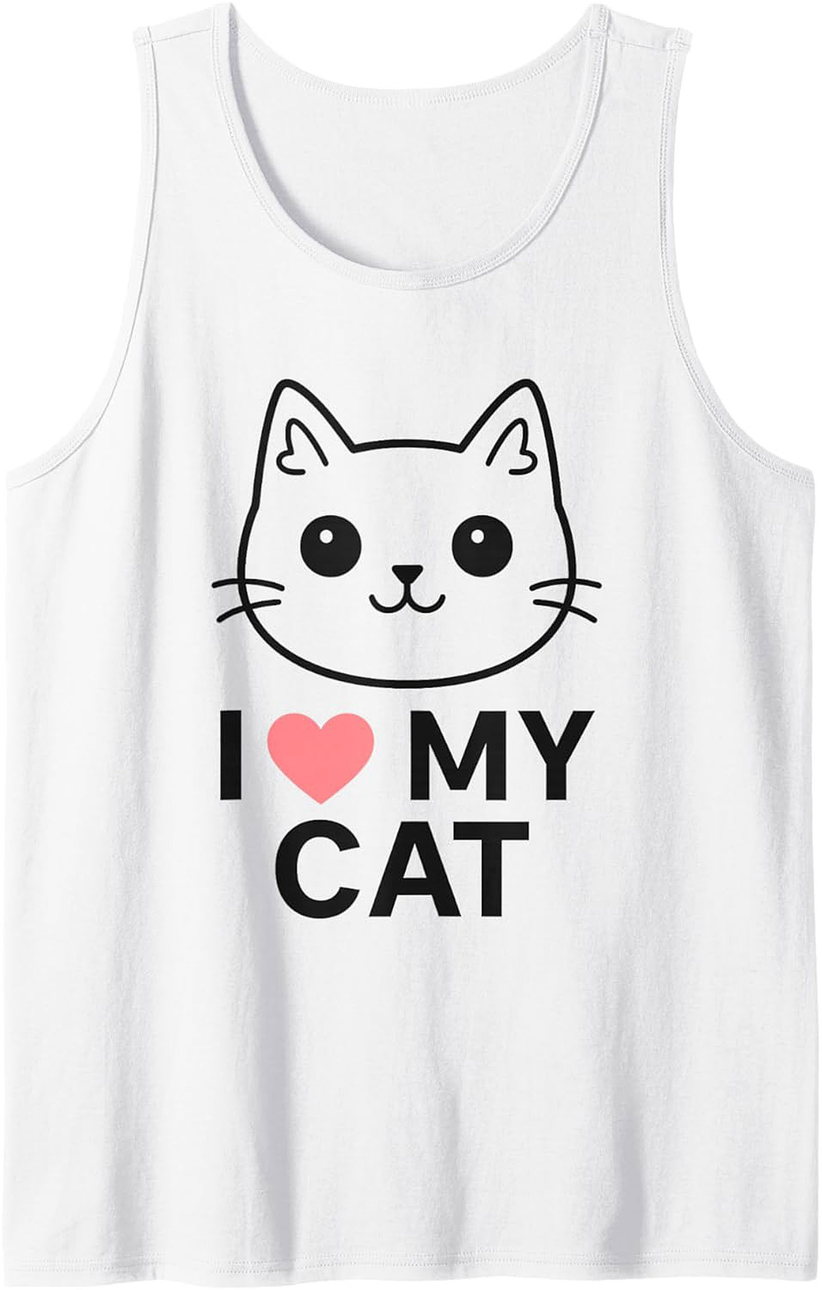 I Love My Cat Graphic Tank Top Cute Sleeveless Shirt