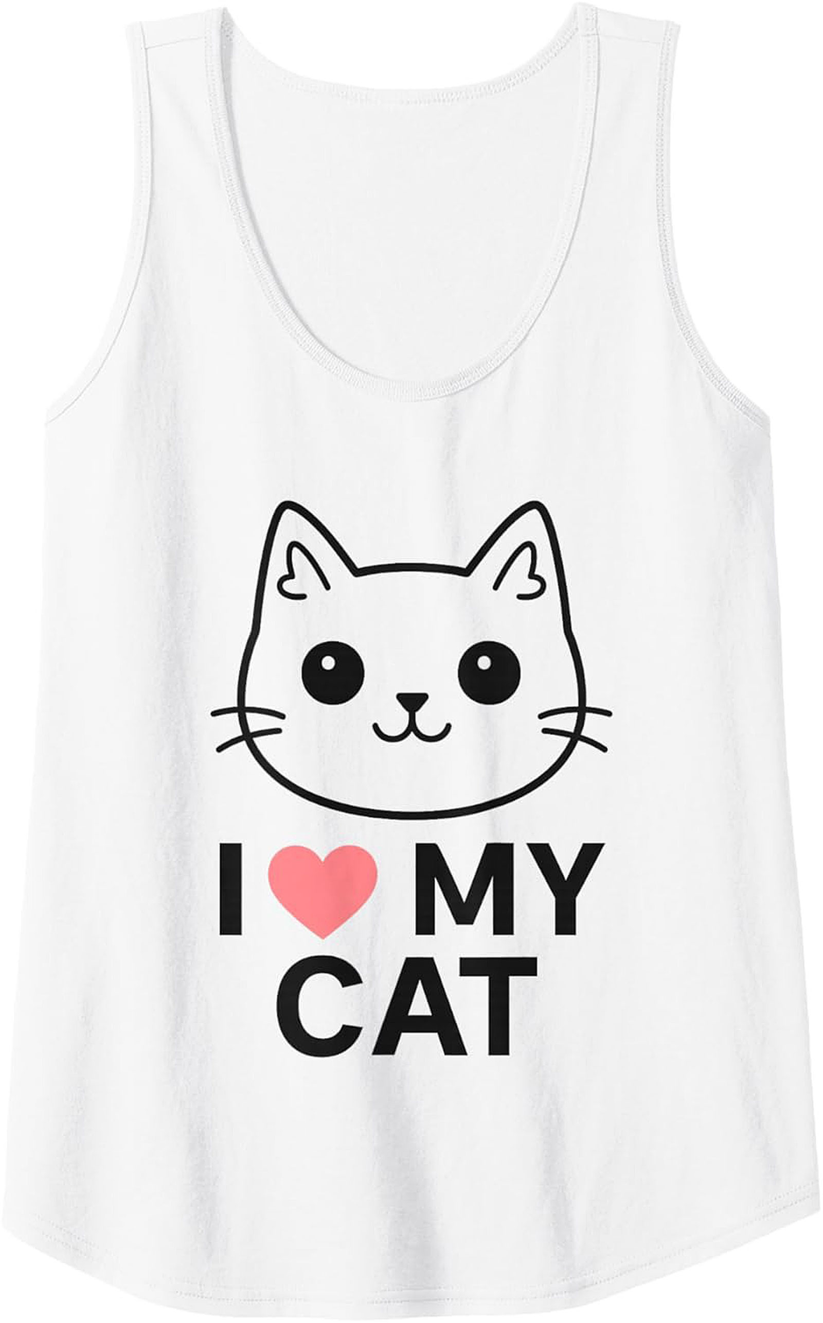 I Love My Cat Graphic Tank Top Cute Sleeveless Shirt