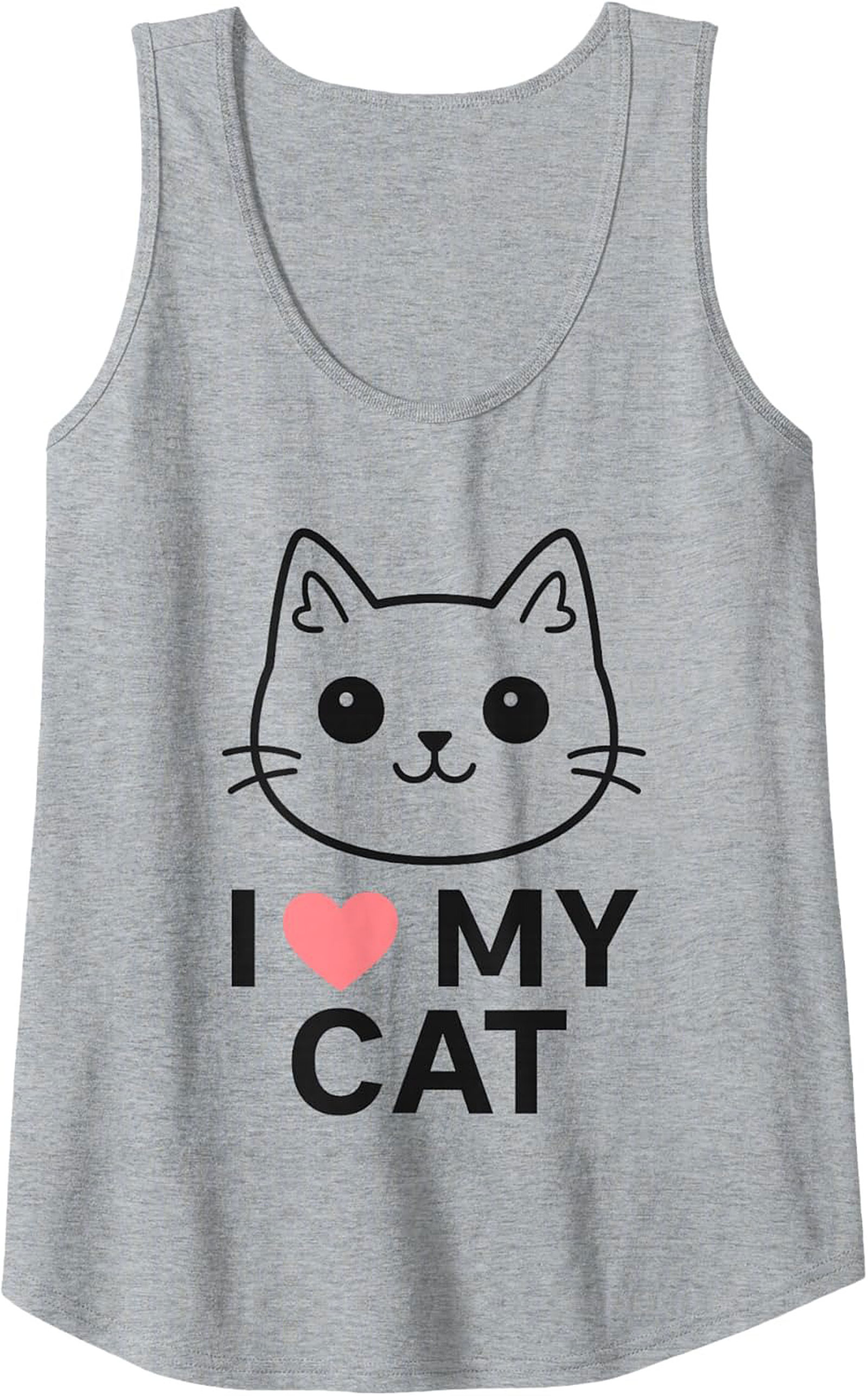 I Love My Cat Graphic Tank Top Cute Sleeveless Shirt