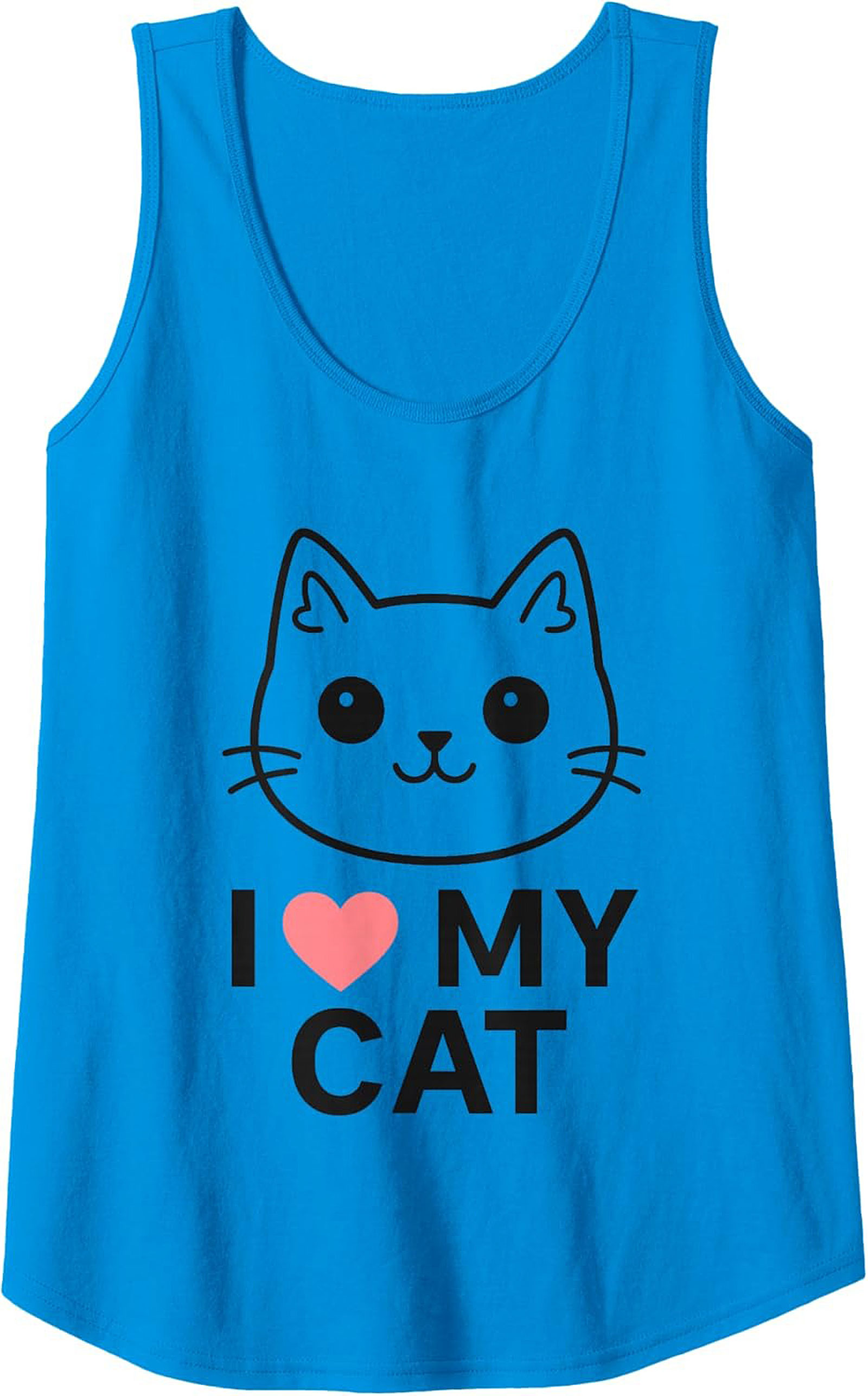 I Love My Cat Graphic Tank Top Cute Sleeveless Shirt
