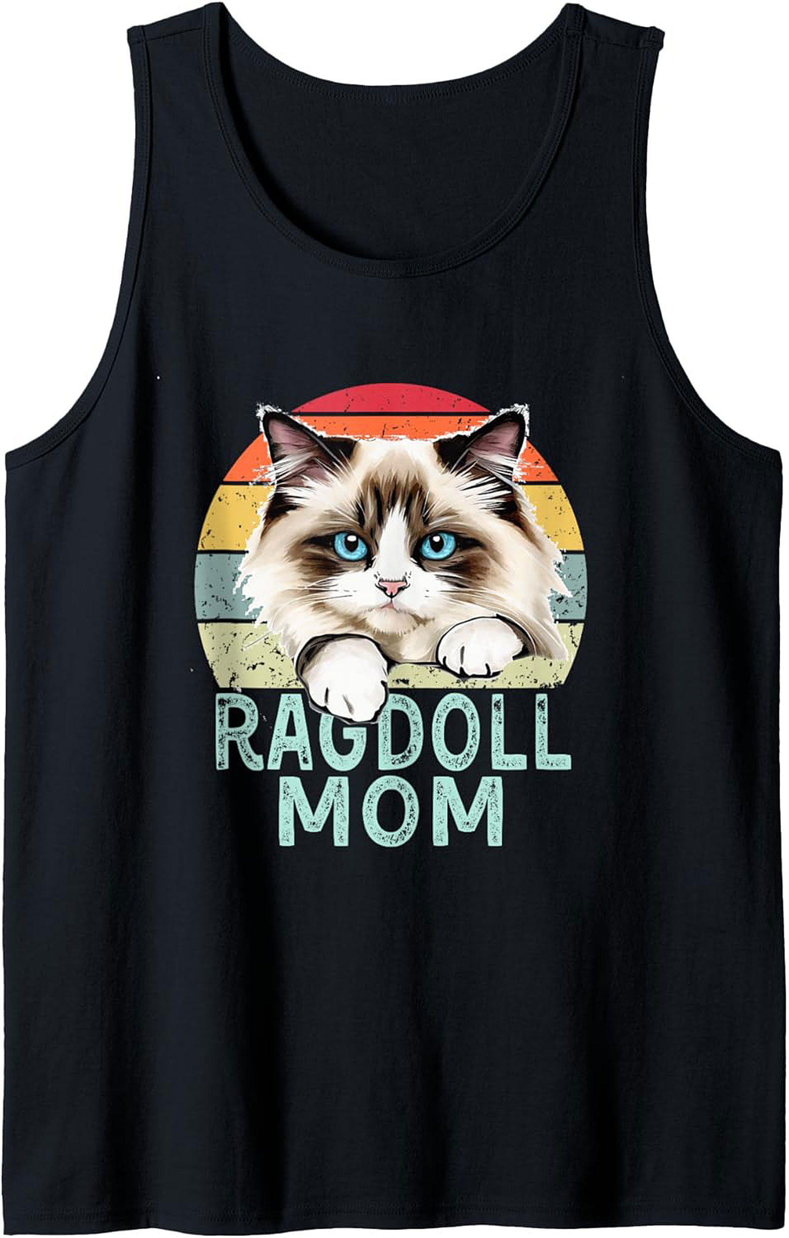 Ragdoll Mom Graphic Tank Top Vintage Sleeveless Shirt