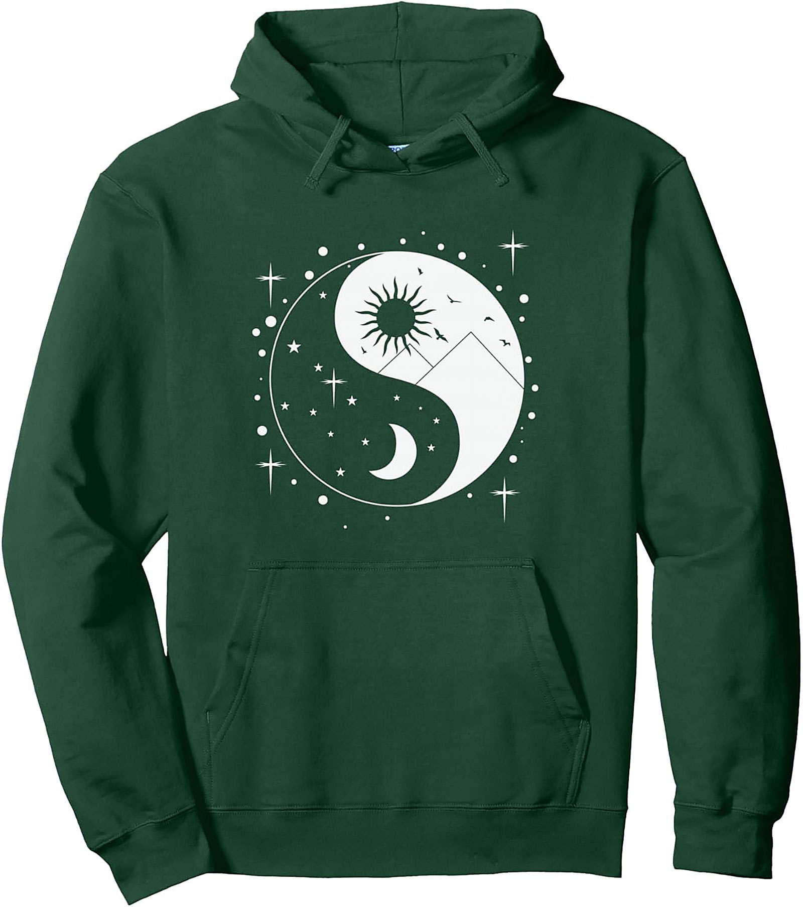 Celestial Yin Yang Pullover Hoodie Mystical Unisex Fit