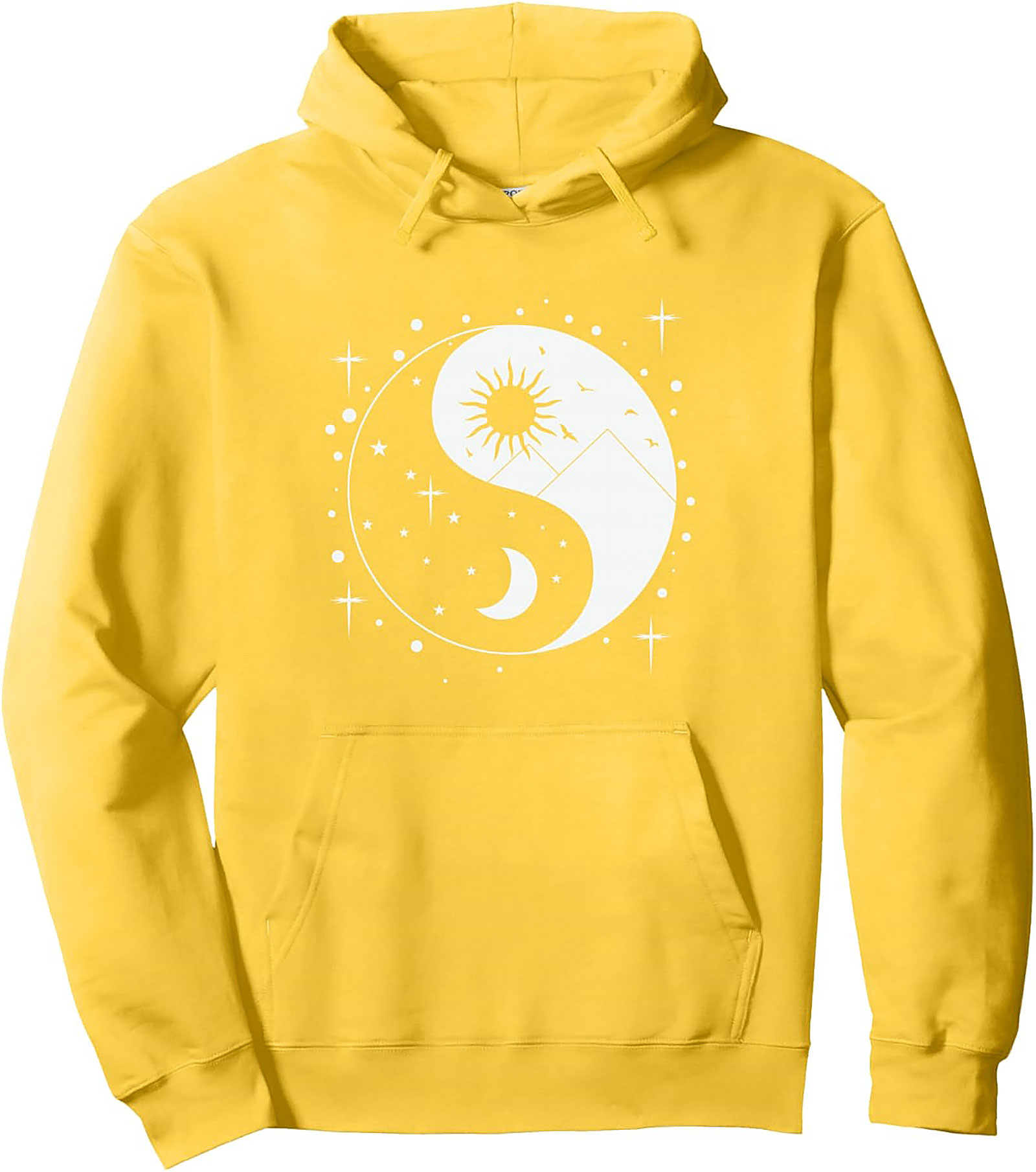 Celestial Yin Yang Pullover Hoodie Mystical Unisex Fit