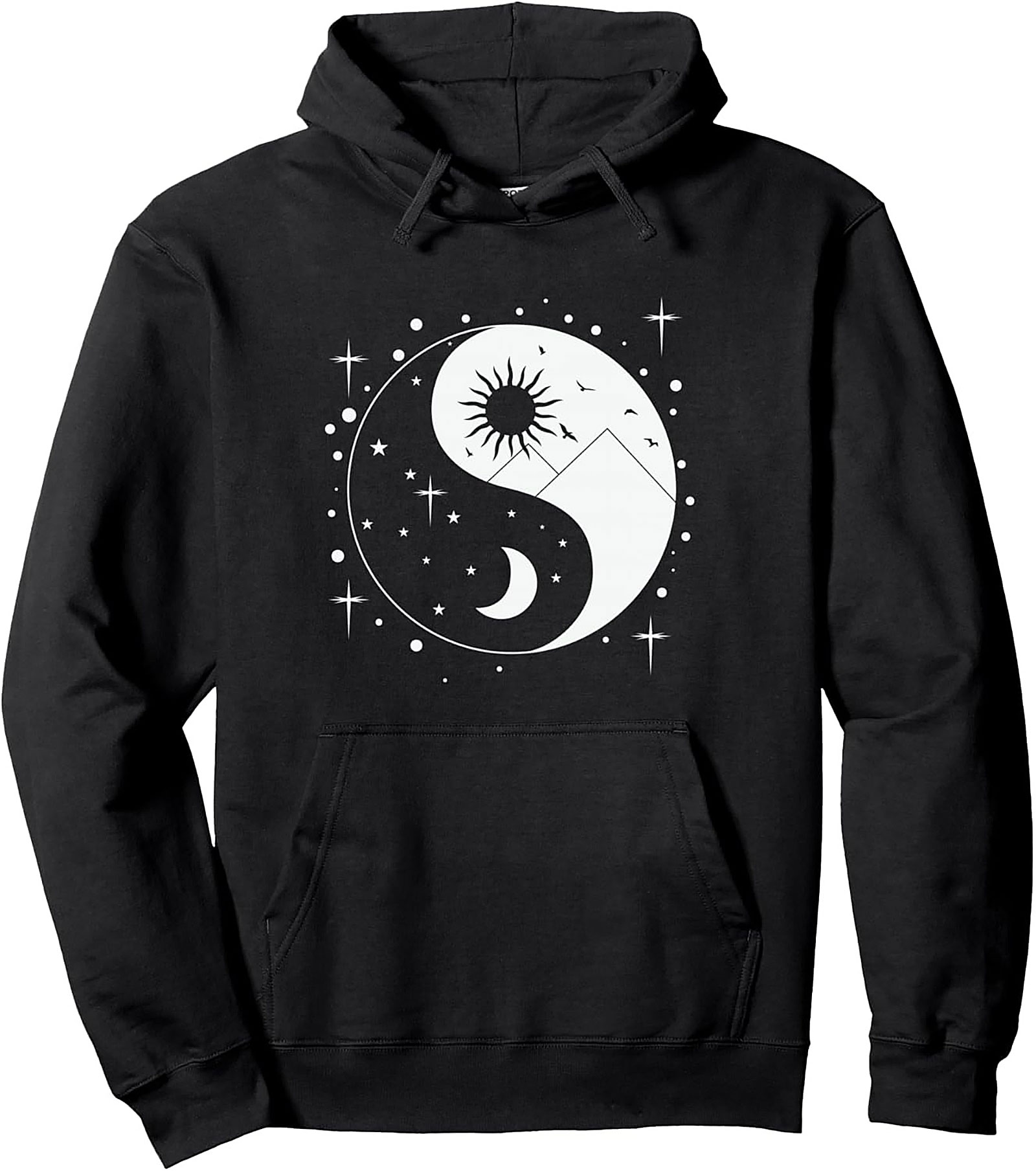 Celestial Yin Yang Pullover Hoodie Mystical Unisex Fit