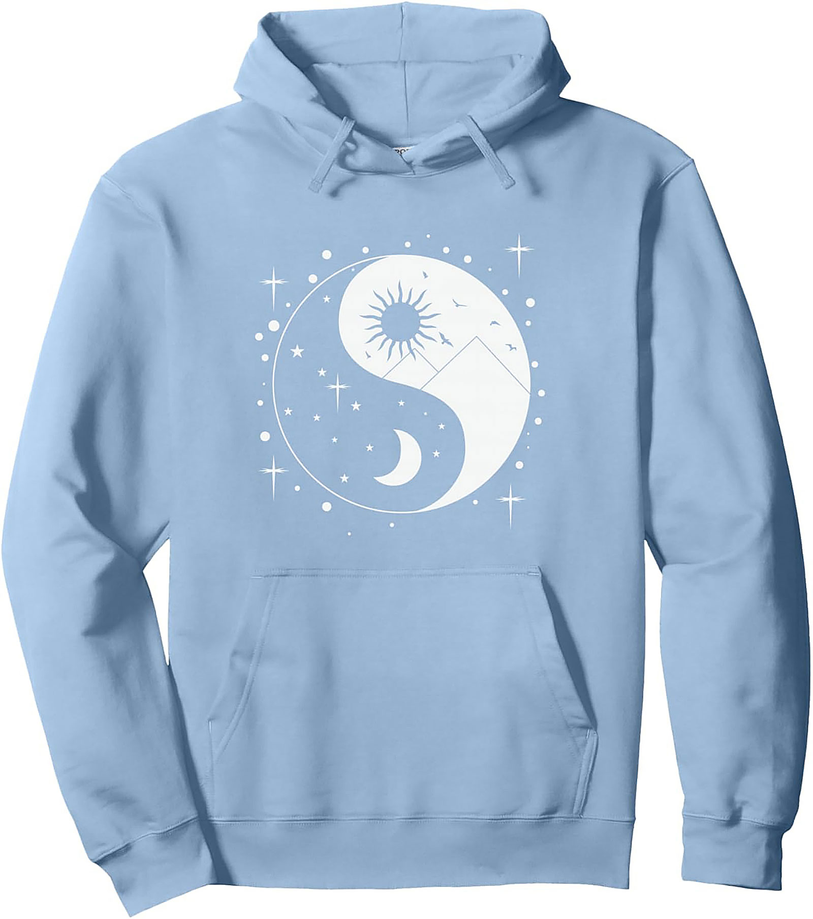 Celestial Yin Yang Pullover Hoodie Mystical Unisex Fit