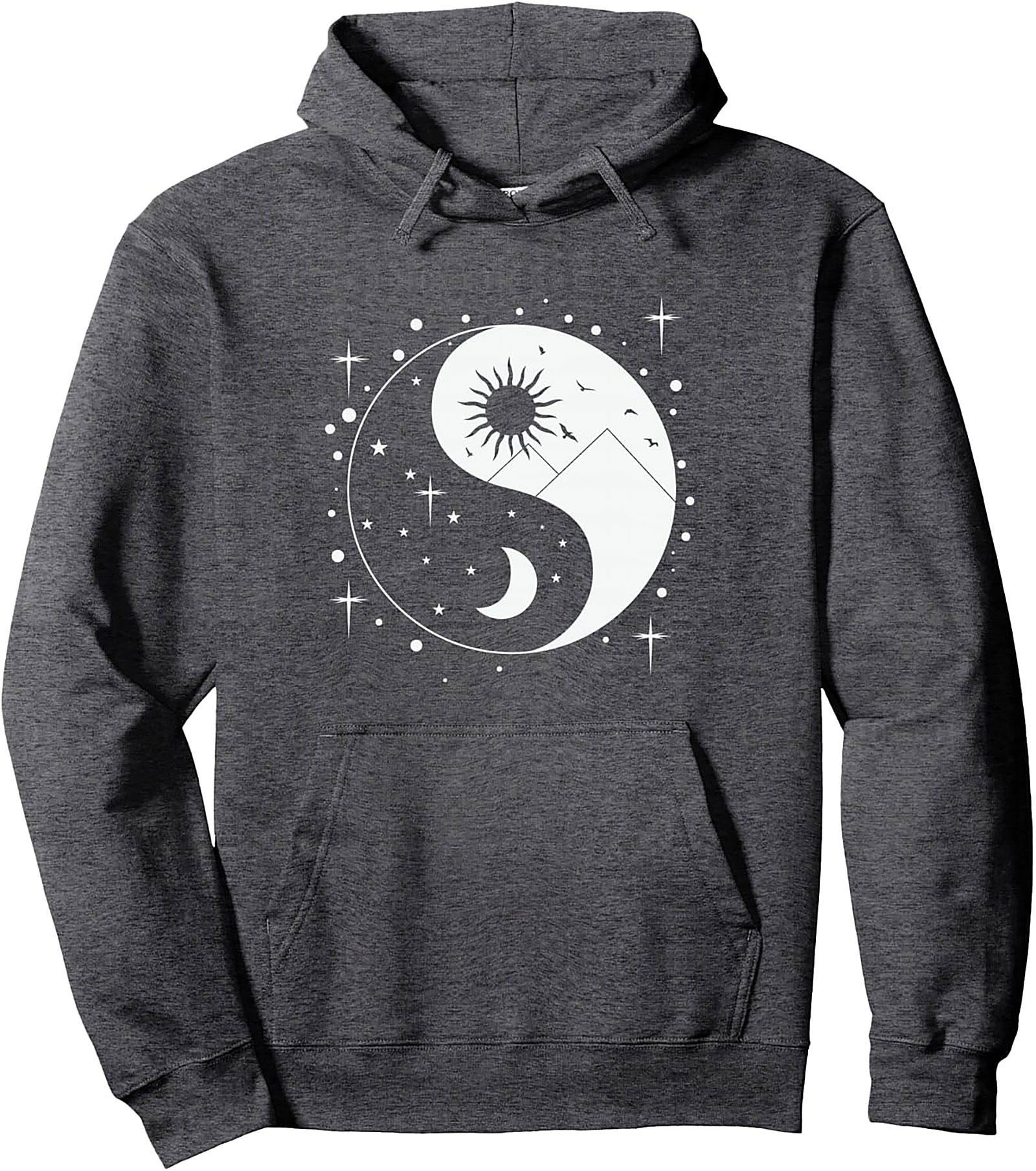 Celestial Yin Yang Pullover Hoodie Mystical Unisex Fit