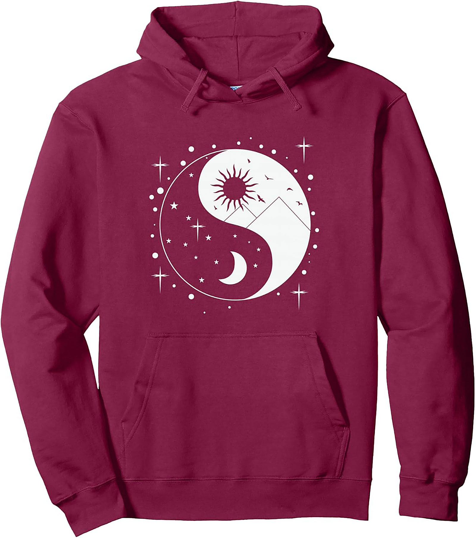Celestial Yin Yang Pullover Hoodie Mystical Unisex Fit