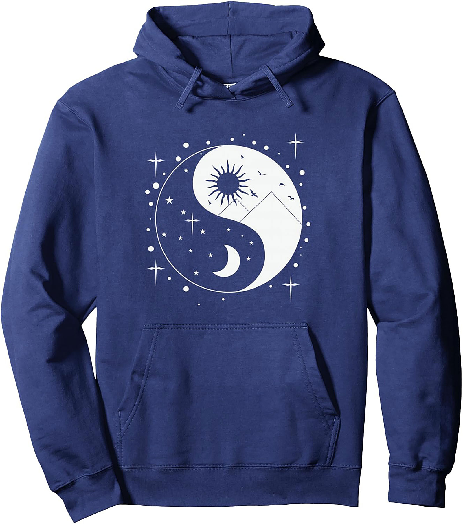 Celestial Yin Yang Pullover Hoodie Mystical Unisex Fit