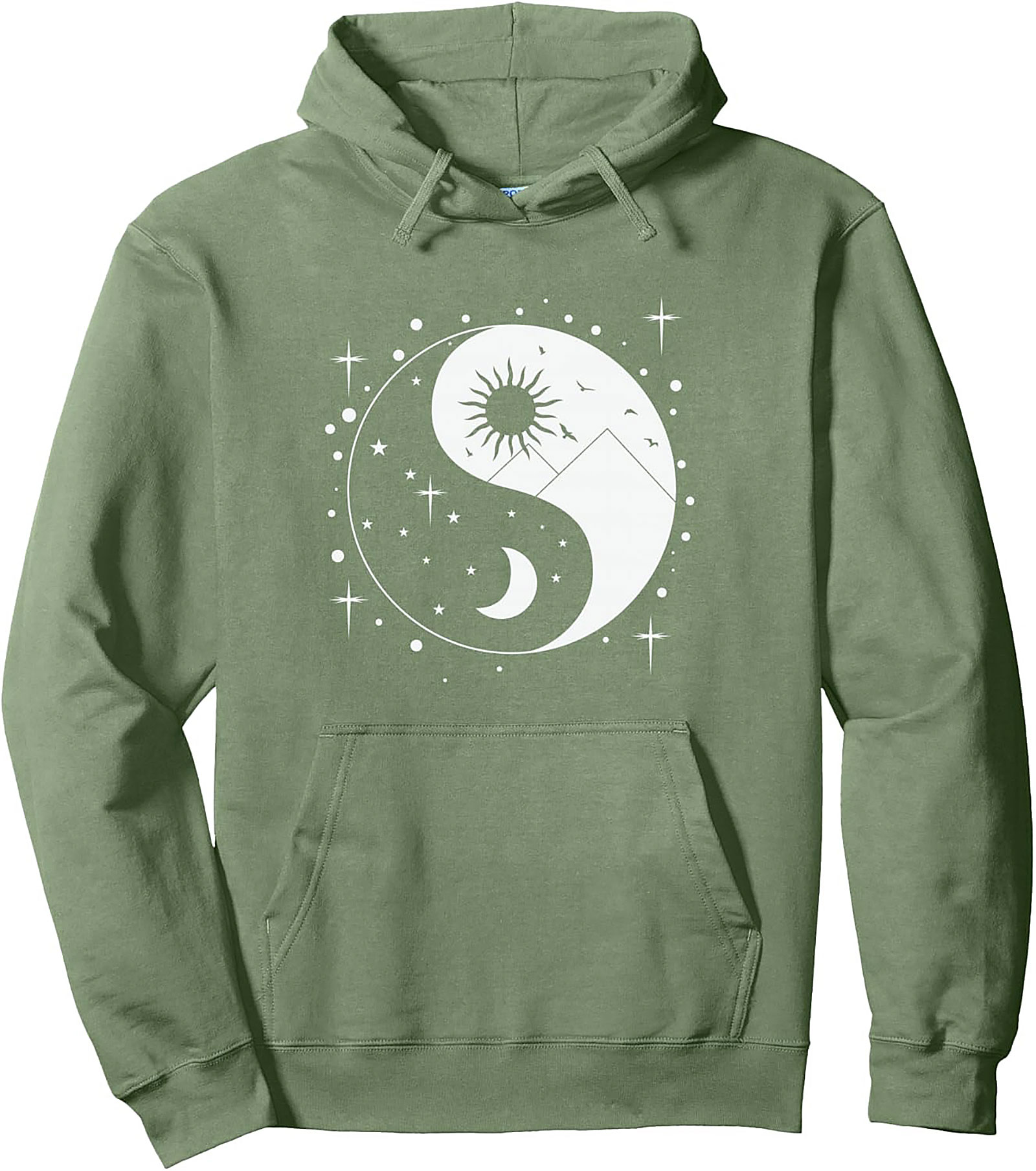 Celestial Yin Yang Pullover Hoodie Mystical Unisex Fit