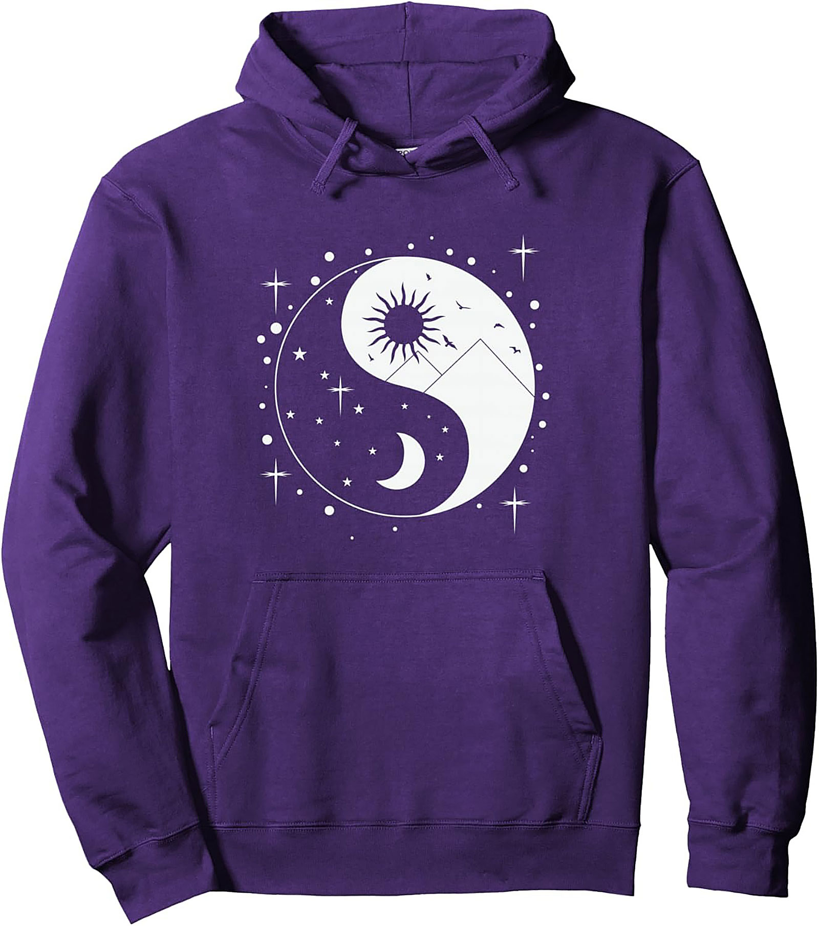 Celestial Yin Yang Pullover Hoodie Mystical Unisex Fit