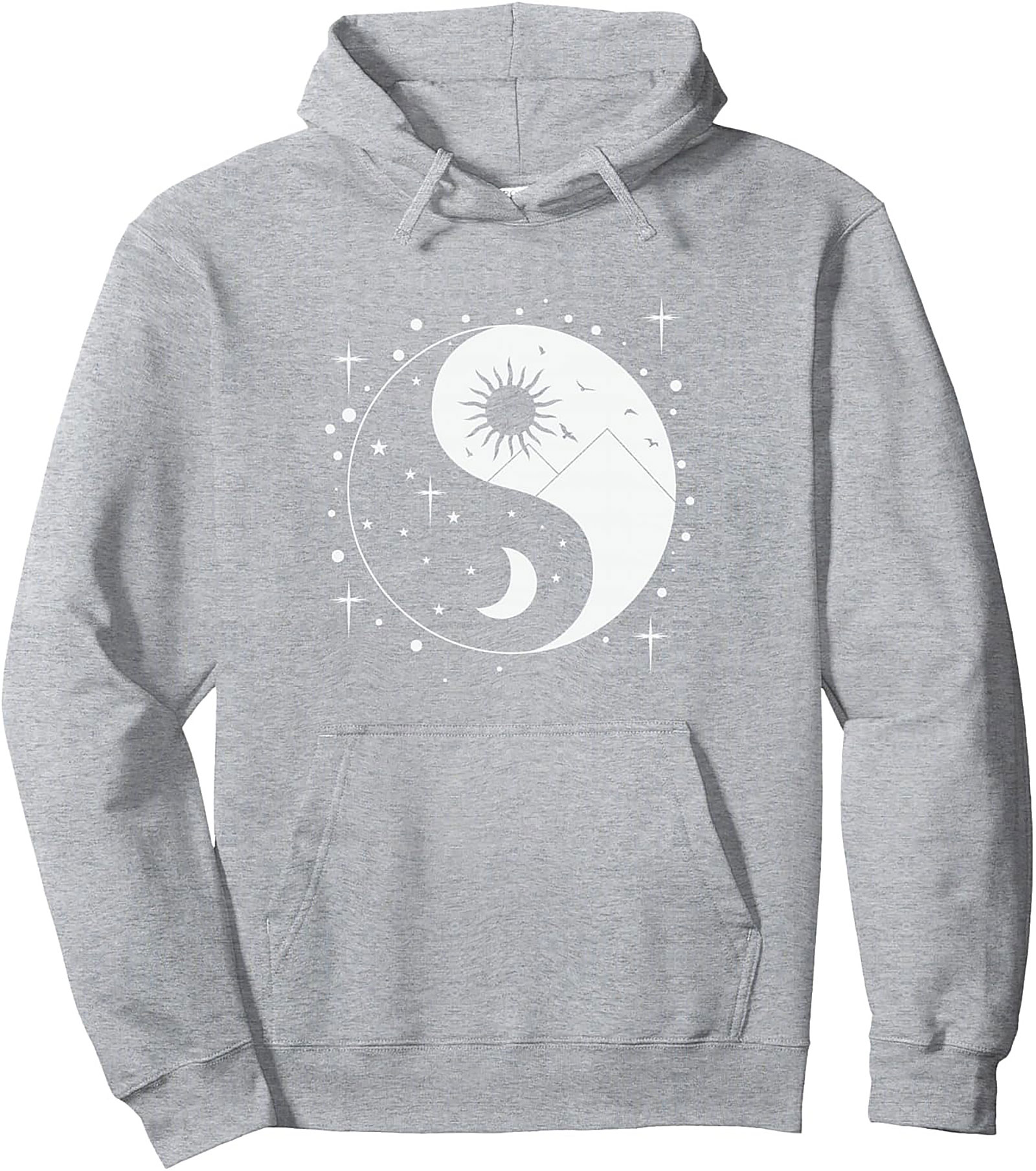 Celestial Yin Yang Pullover Hoodie Mystical Unisex Fit