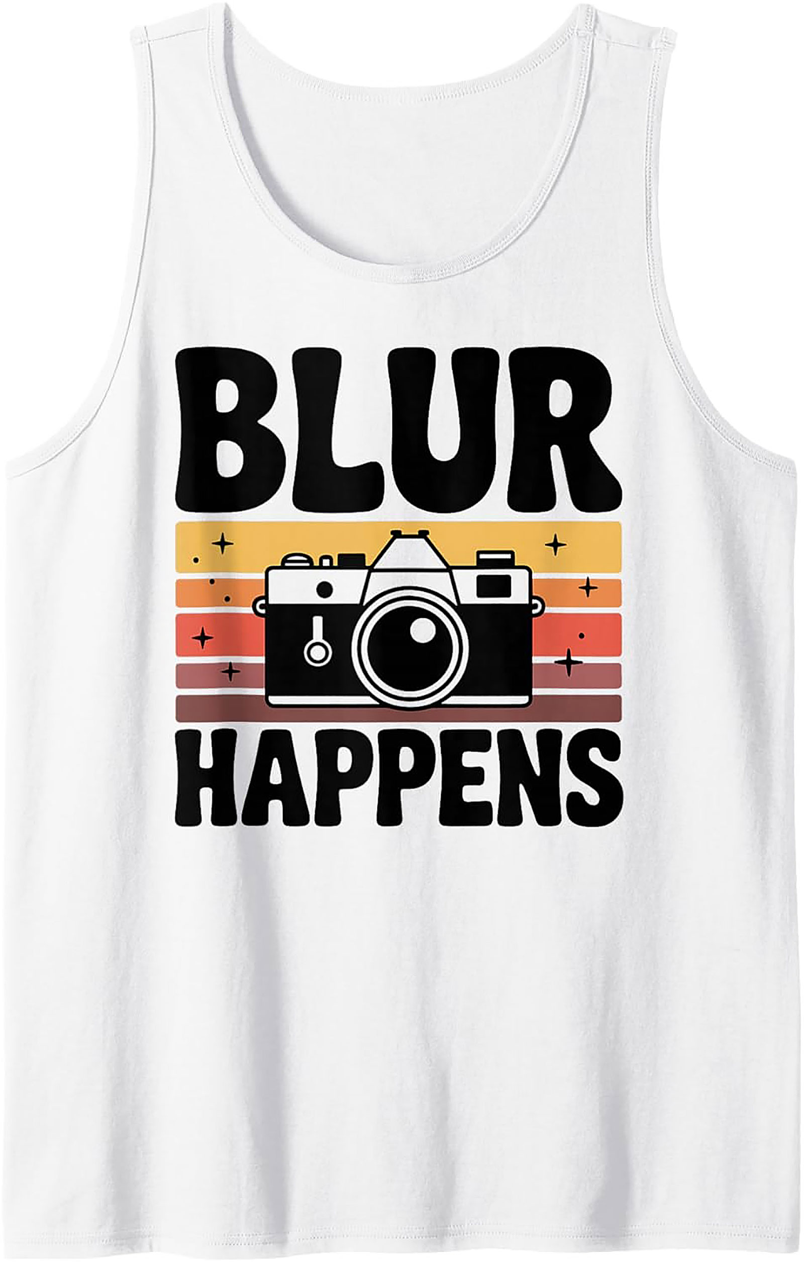Blur Happens Retro Camera Photography Graphic Tank Top