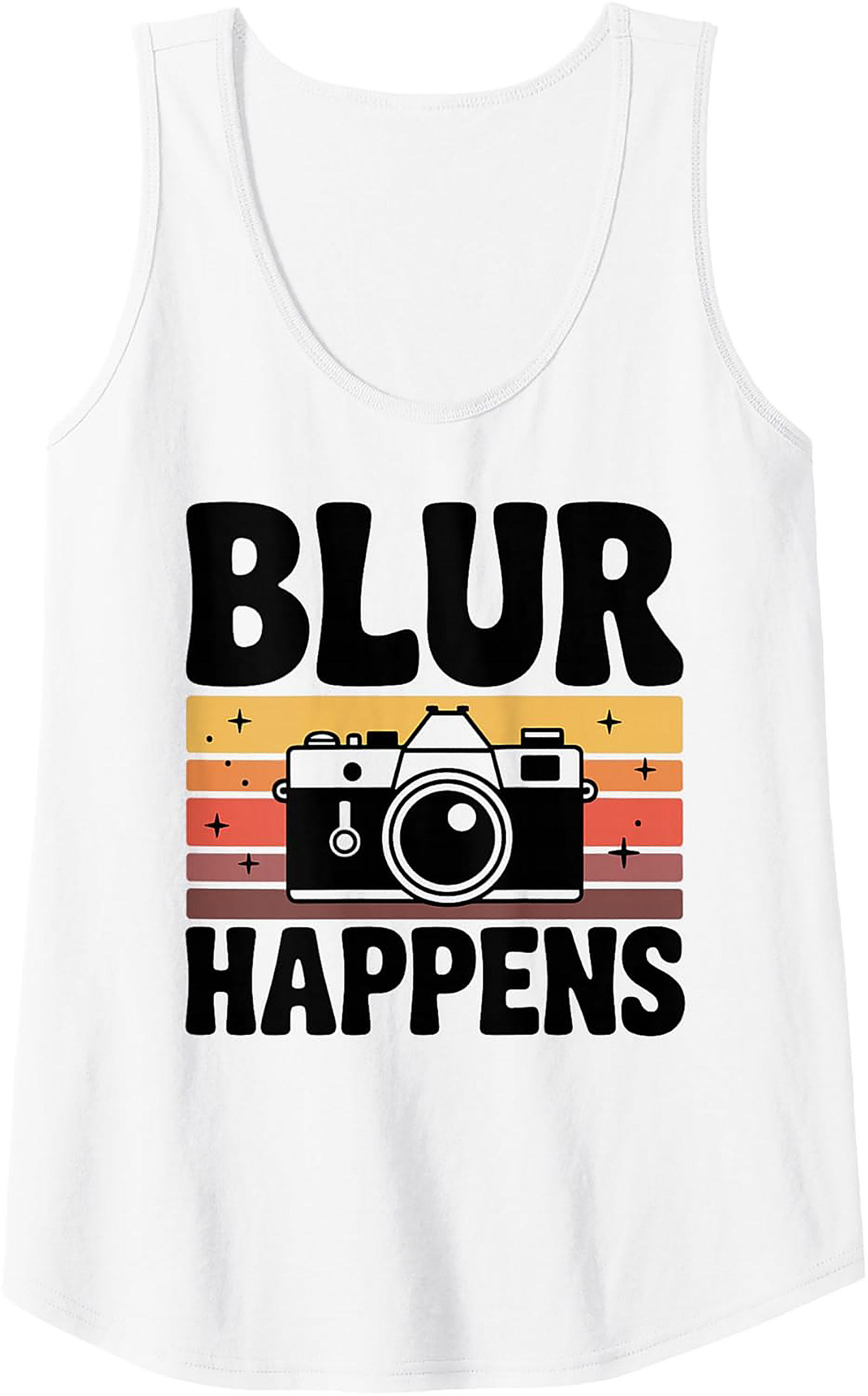 Blur Happens Retro Camera Photography Graphic Tank Top