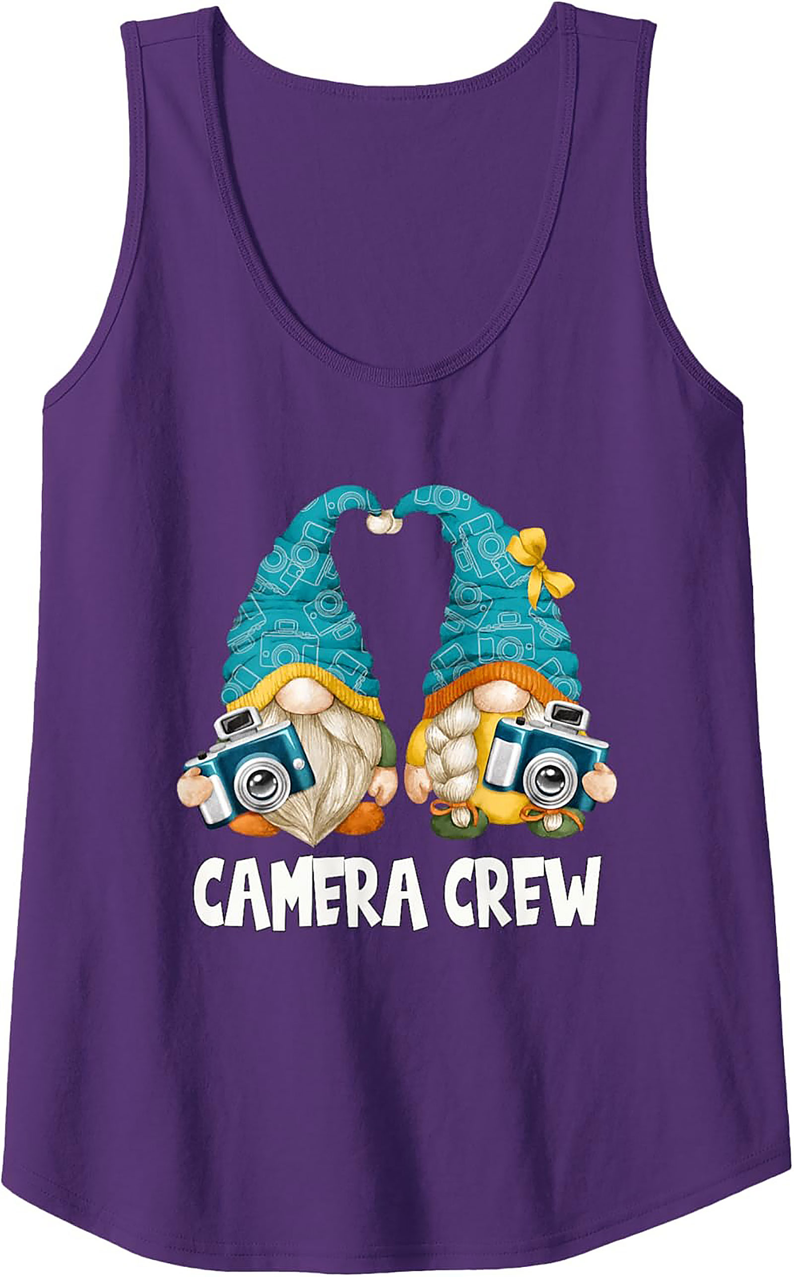 Camera Crew Gnome Tank Top | Funny Photographer Gift Idea