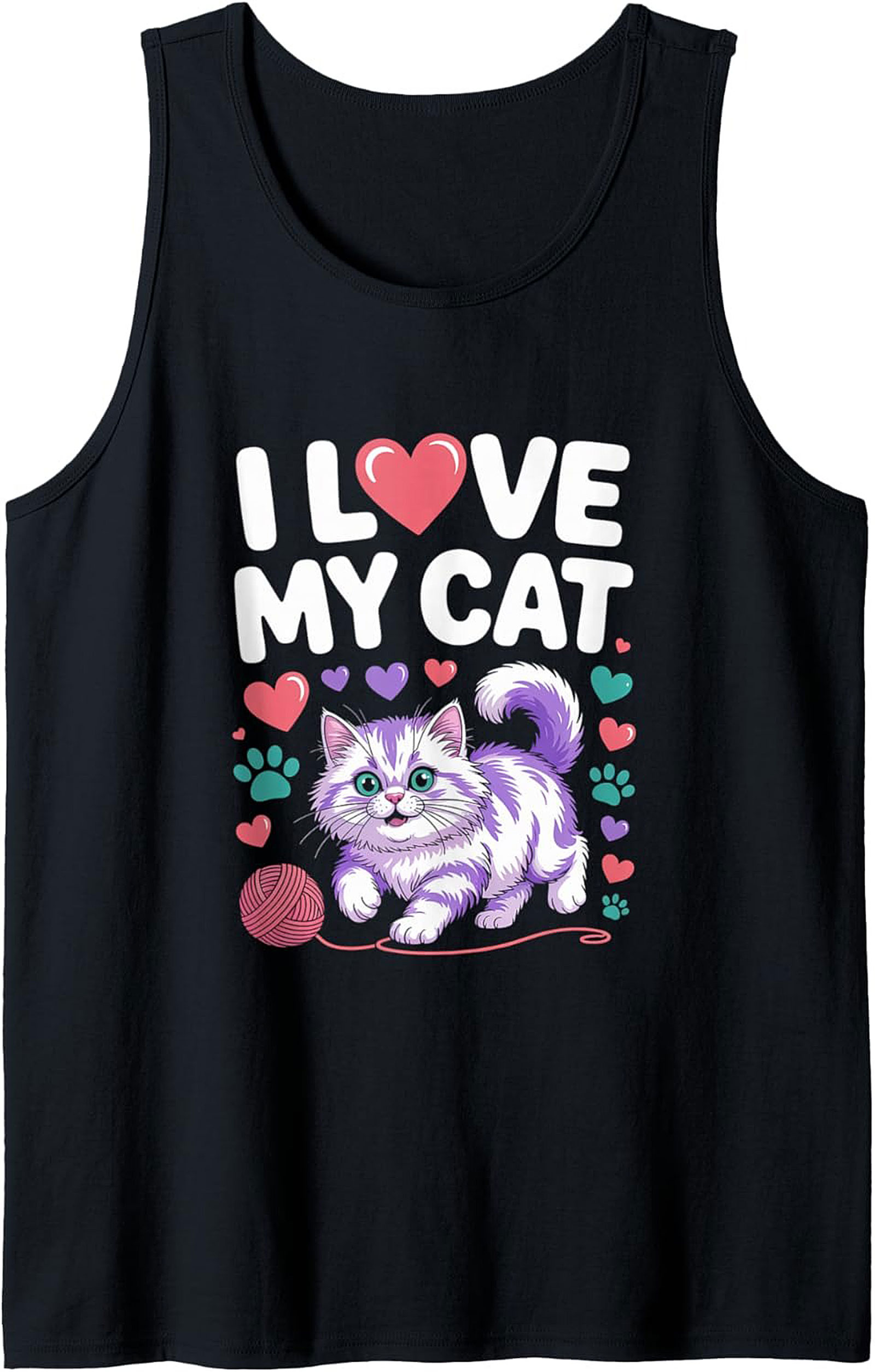 Cute Cat Lover Graphic Tank Top Unisex Summer Sleeveless