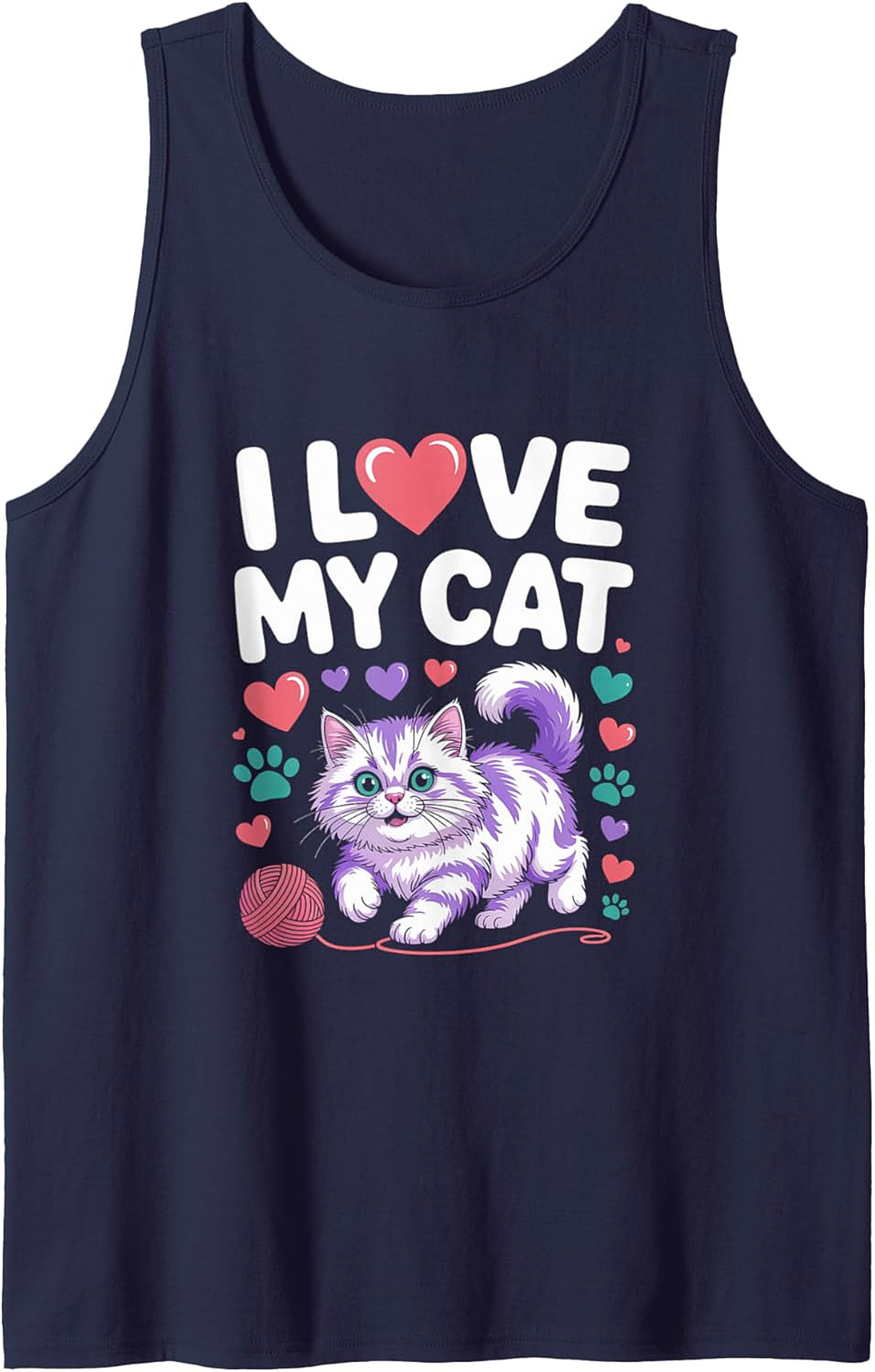 Cute Cat Lover Graphic Tank Top Unisex Summer Sleeveless