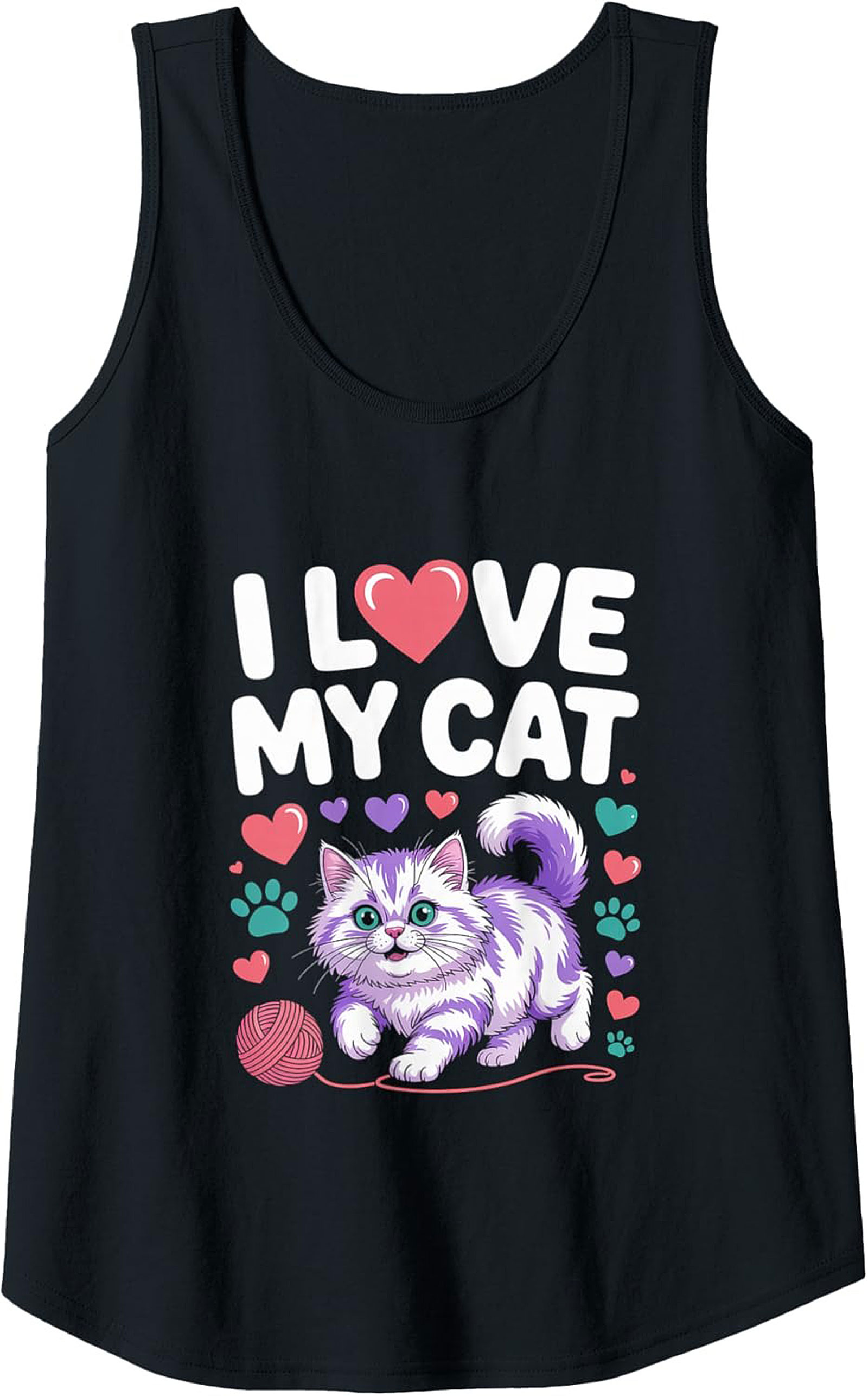 Cute Cat Lover Graphic Tank Top Unisex Summer Sleeveless