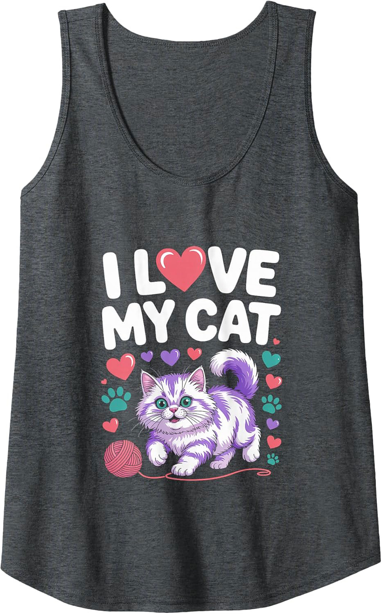 Cute Cat Lover Graphic Tank Top Unisex Summer Sleeveless