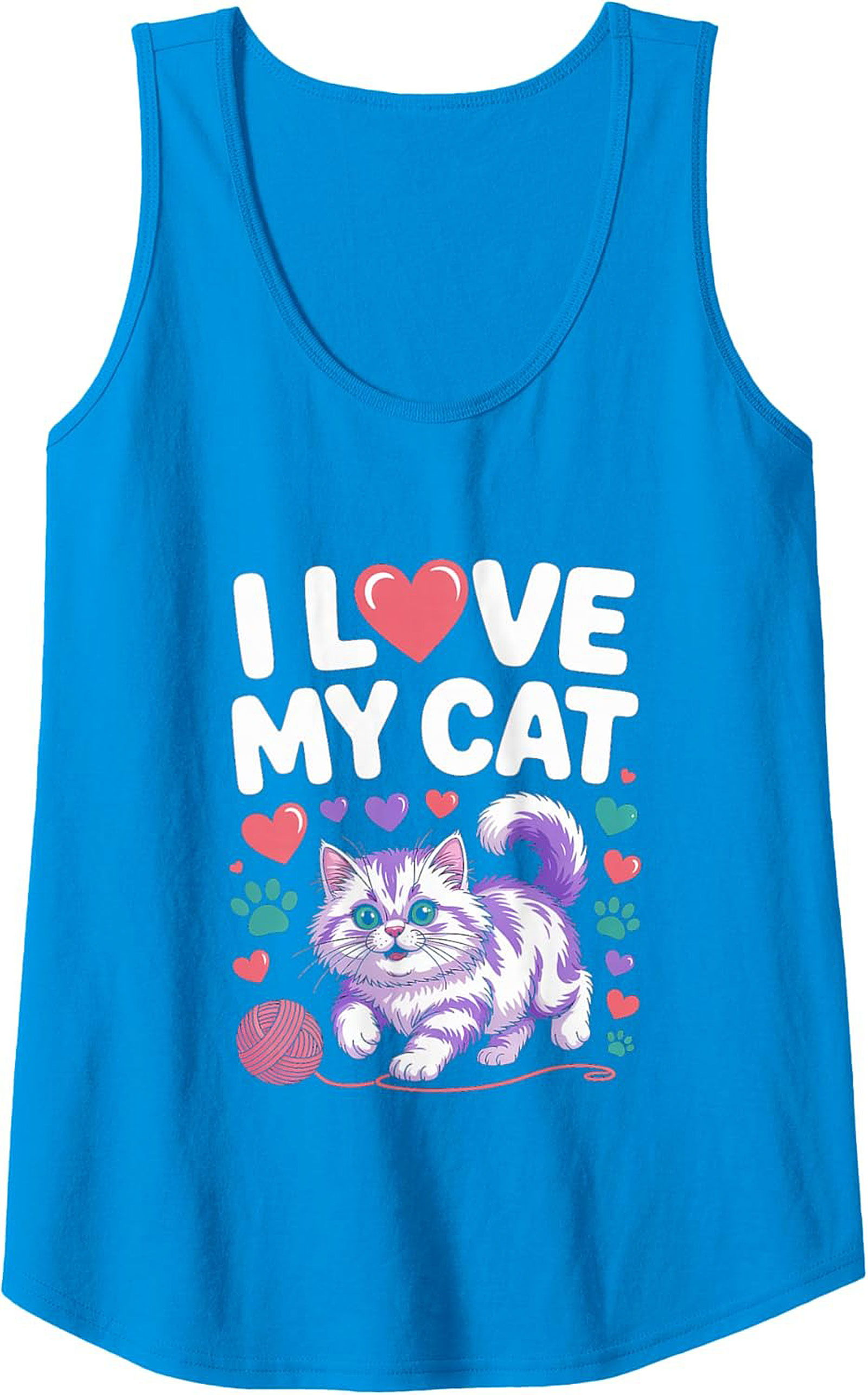 Cute Cat Lover Graphic Tank Top Unisex Summer Sleeveless