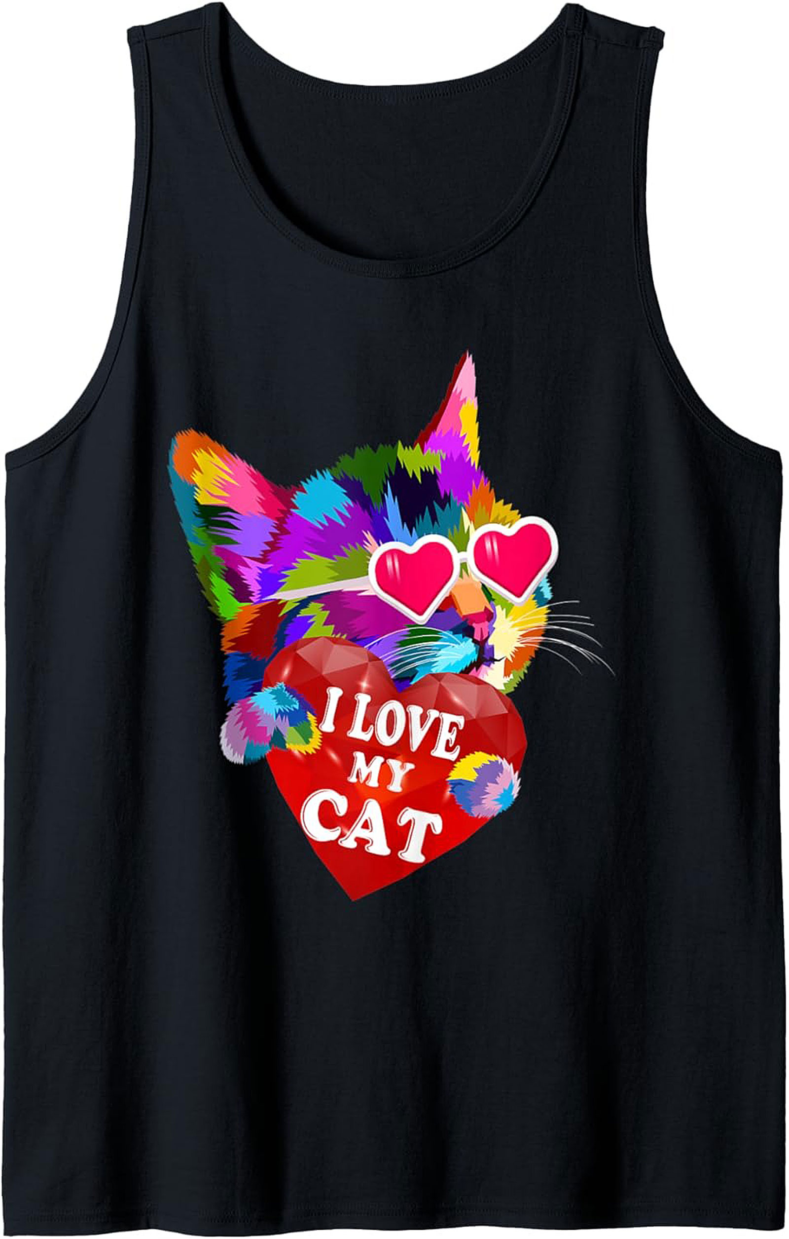 Pop Art Cat Lover Graphic Tank Top Summer Sleeveless Shirt
