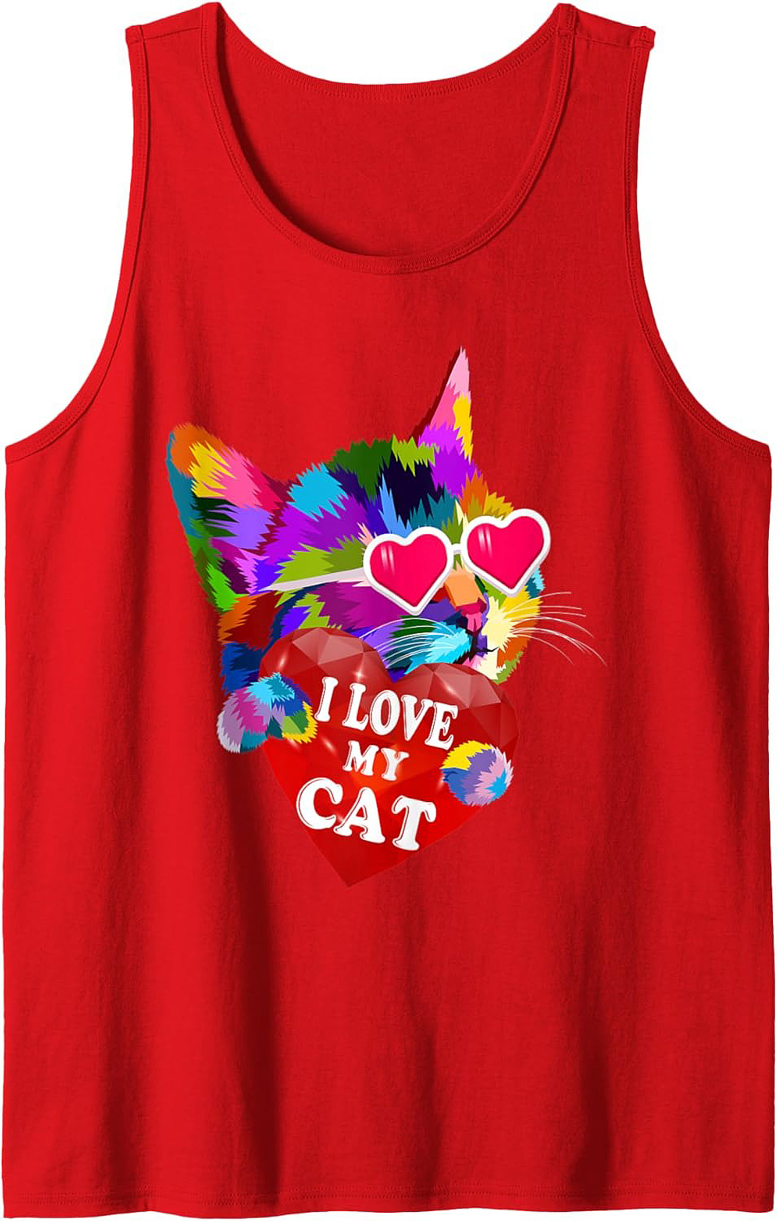 Pop Art Cat Lover Graphic Tank Top Summer Sleeveless Shirt