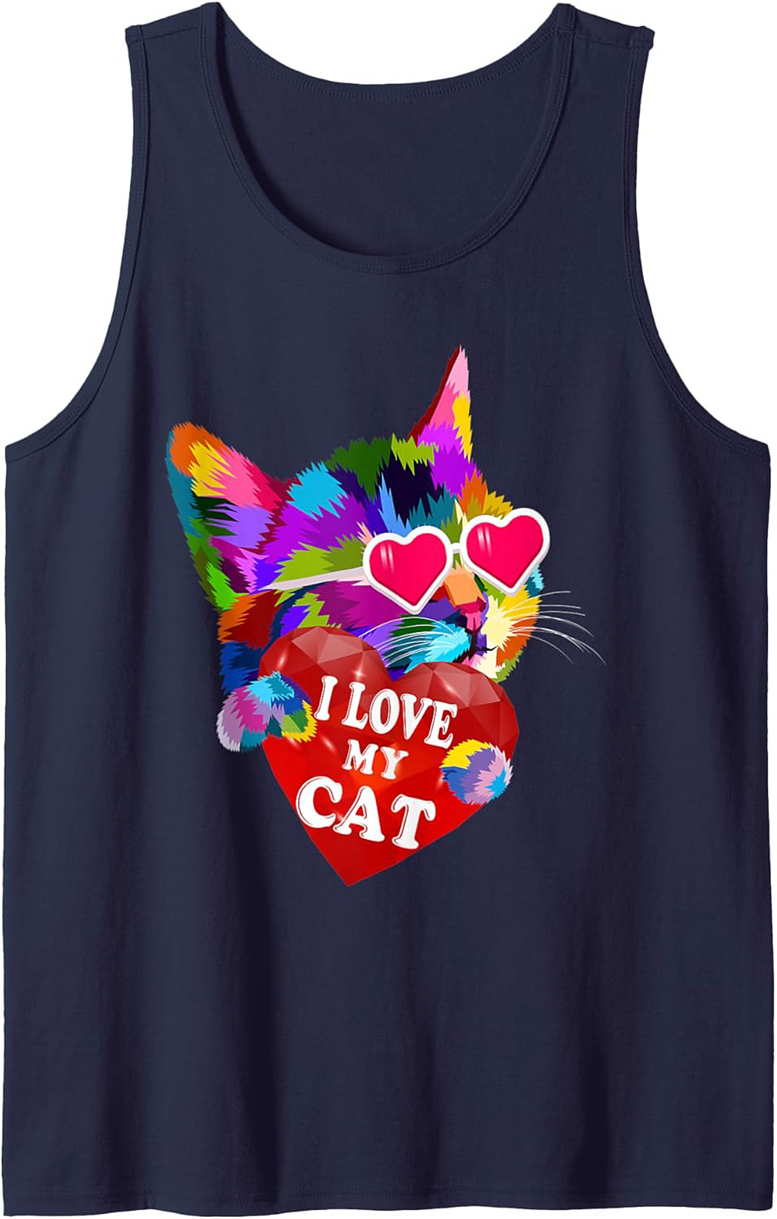 Pop Art Cat Lover Graphic Tank Top Summer Sleeveless Shirt