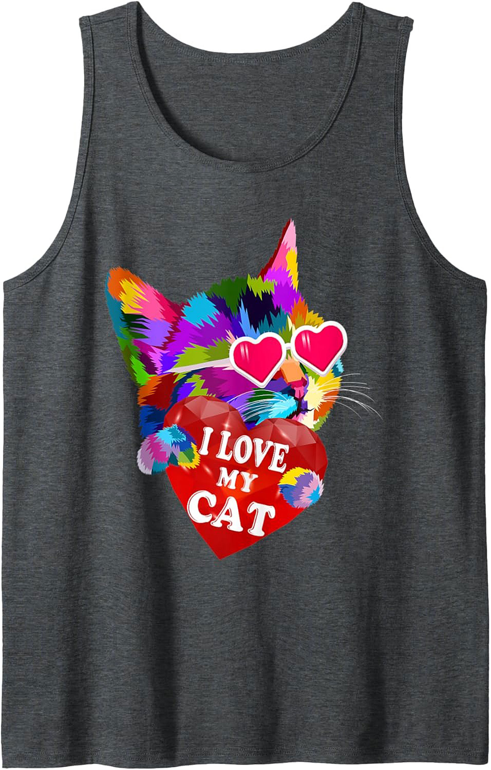 Pop Art Cat Lover Graphic Tank Top Summer Sleeveless Shirt