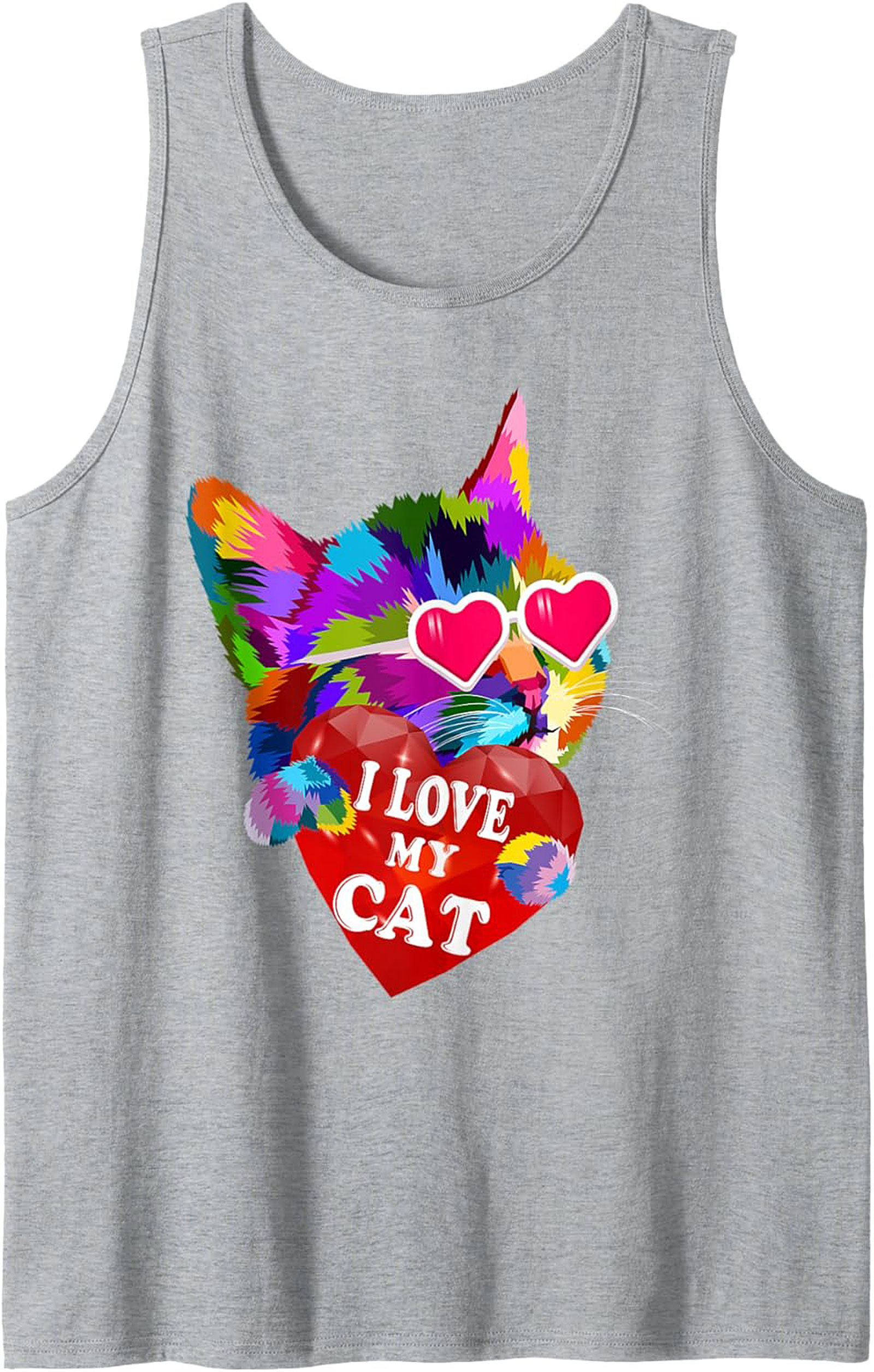 Pop Art Cat Lover Graphic Tank Top Summer Sleeveless Shirt