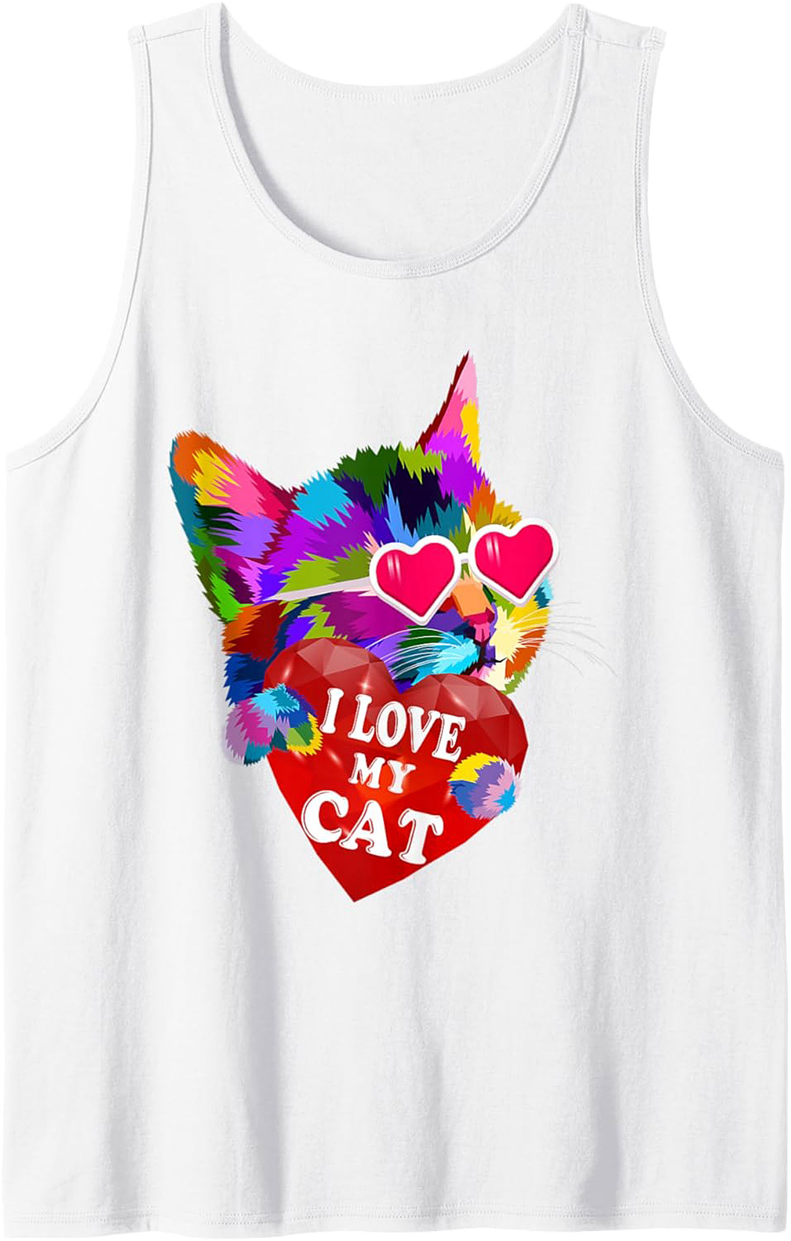 Pop Art Cat Lover Graphic Tank Top Summer Sleeveless Shirt