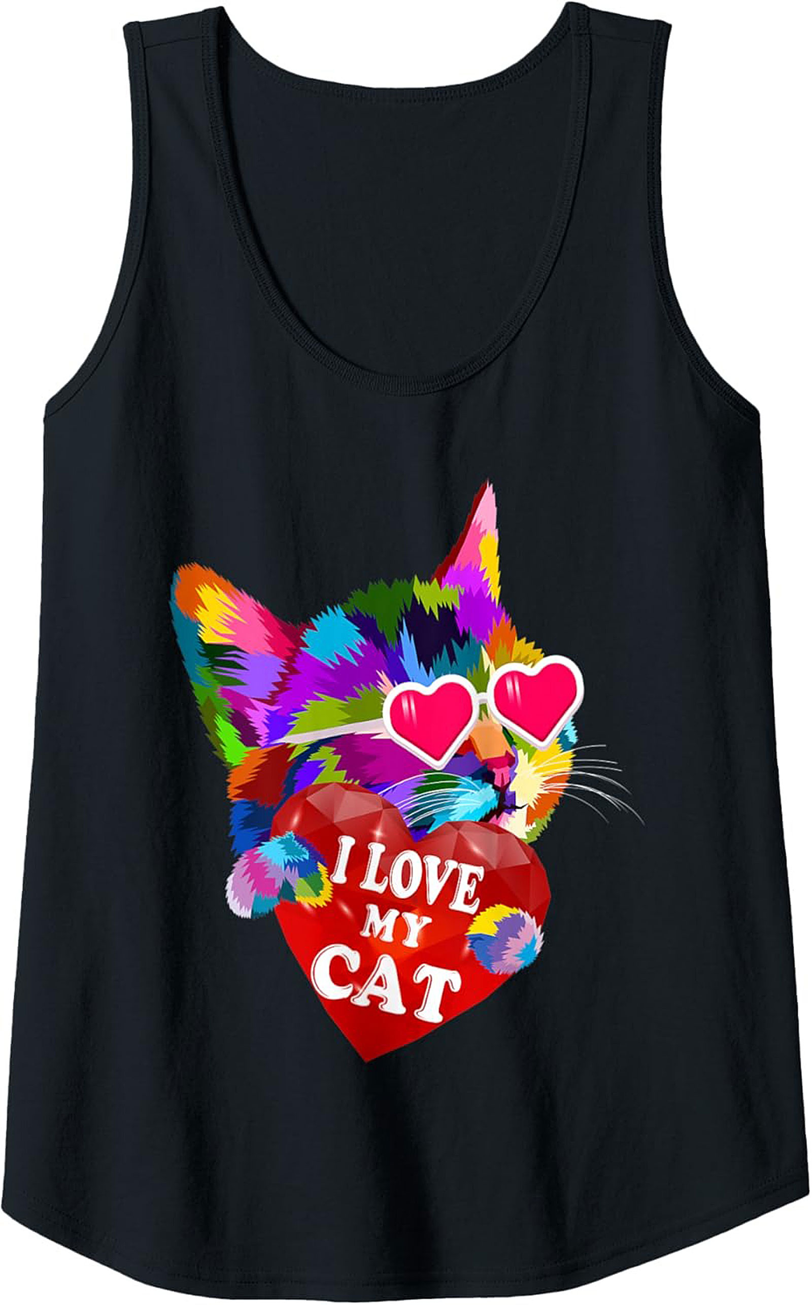 Pop Art Cat Lover Graphic Tank Top Summer Sleeveless Shirt