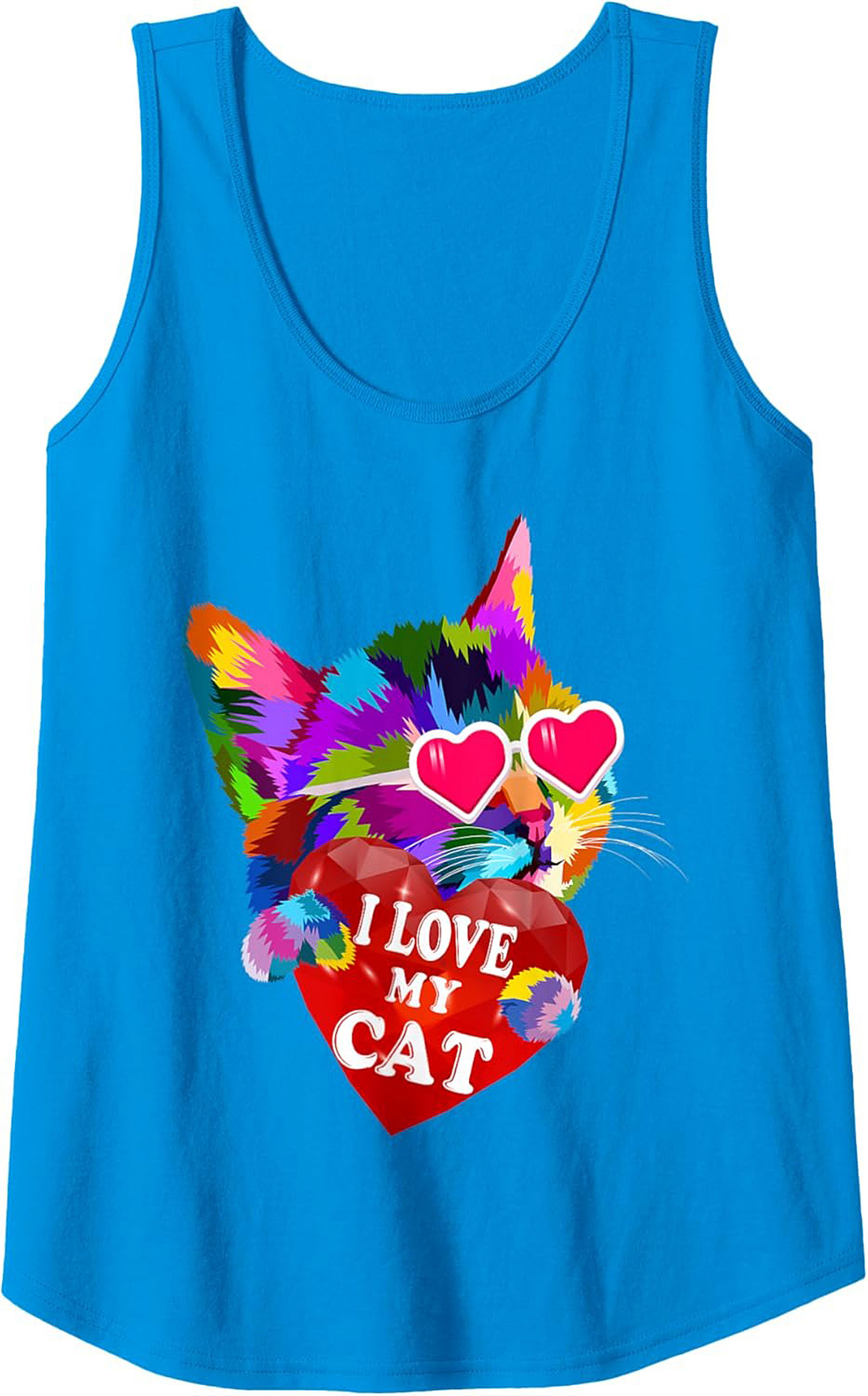 Pop Art Cat Lover Graphic Tank Top Summer Sleeveless Shirt