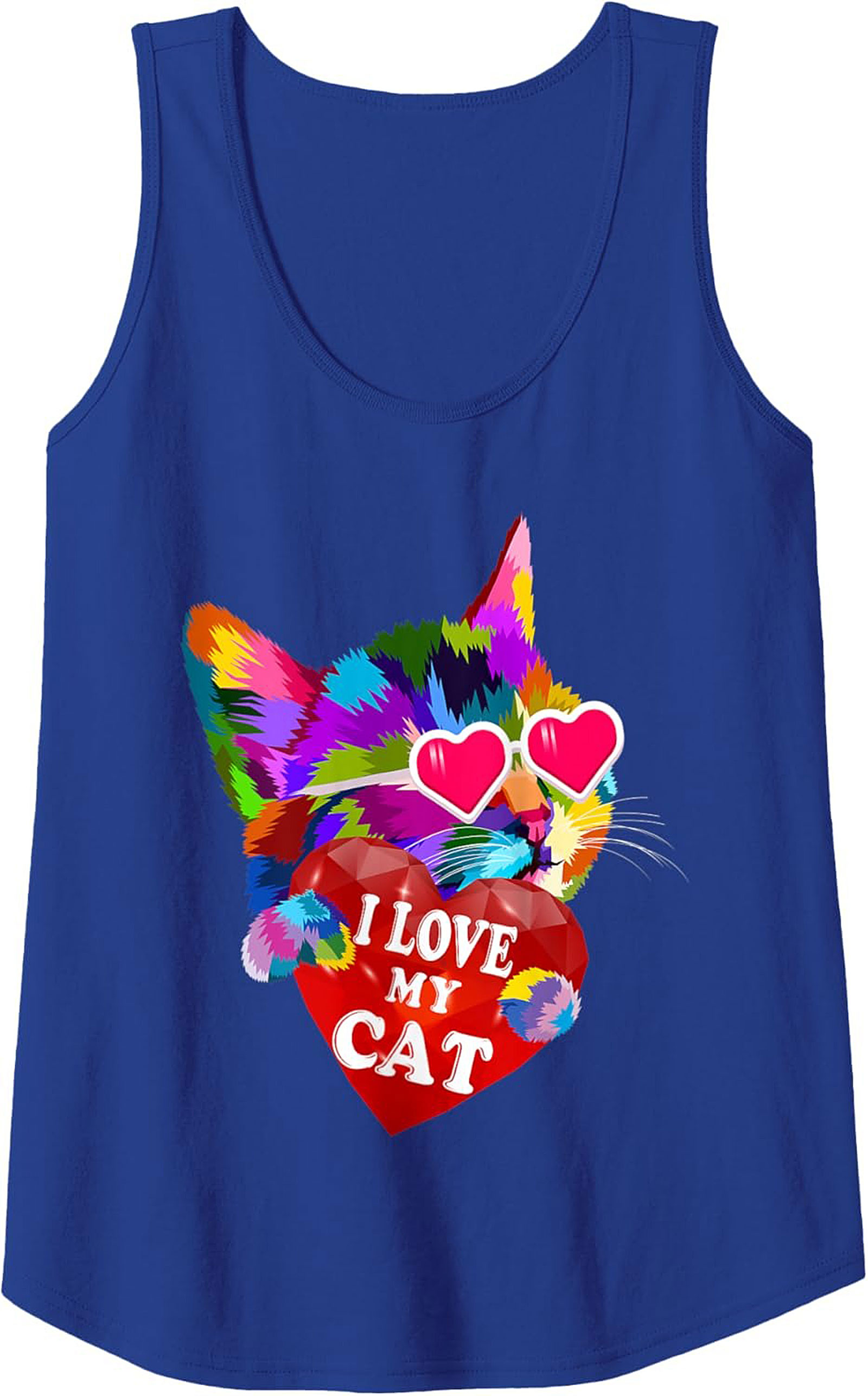 Pop Art Cat Lover Graphic Tank Top Summer Sleeveless Shirt