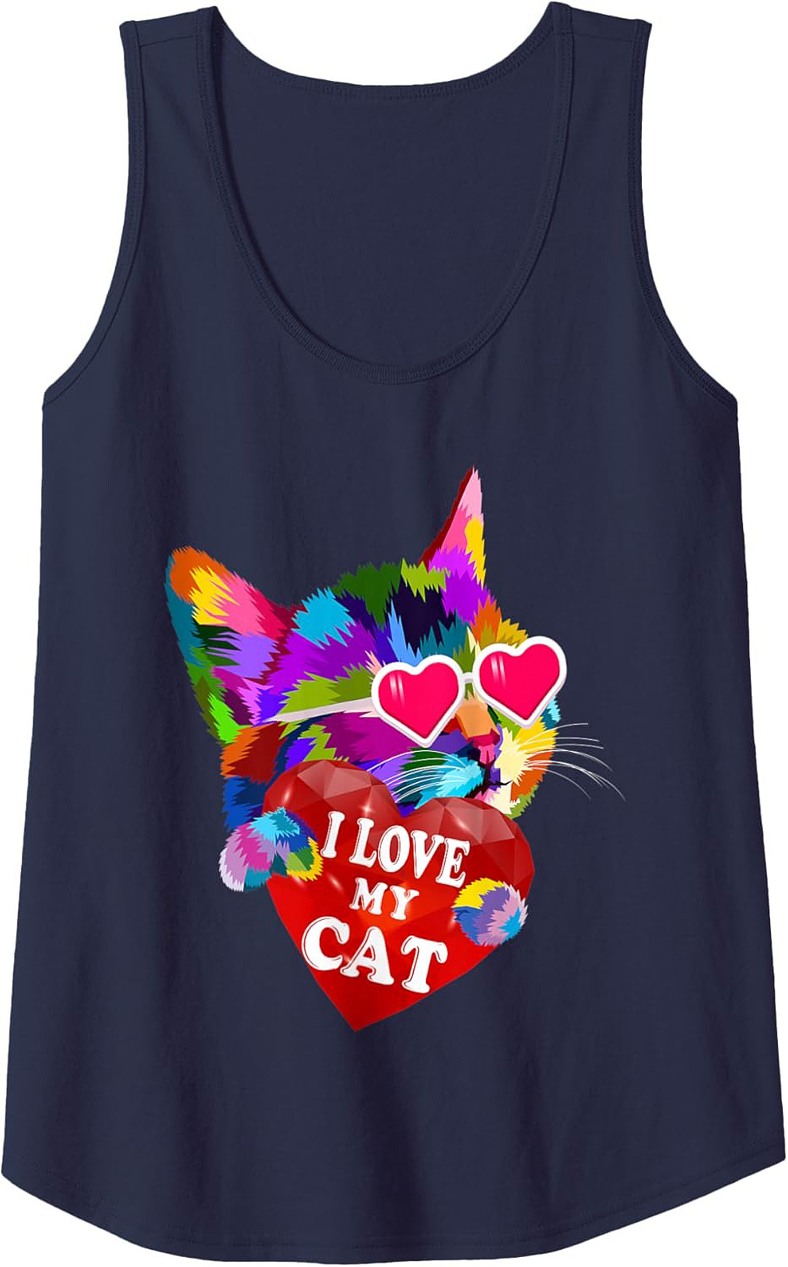 Pop Art Cat Lover Graphic Tank Top Summer Sleeveless Shirt