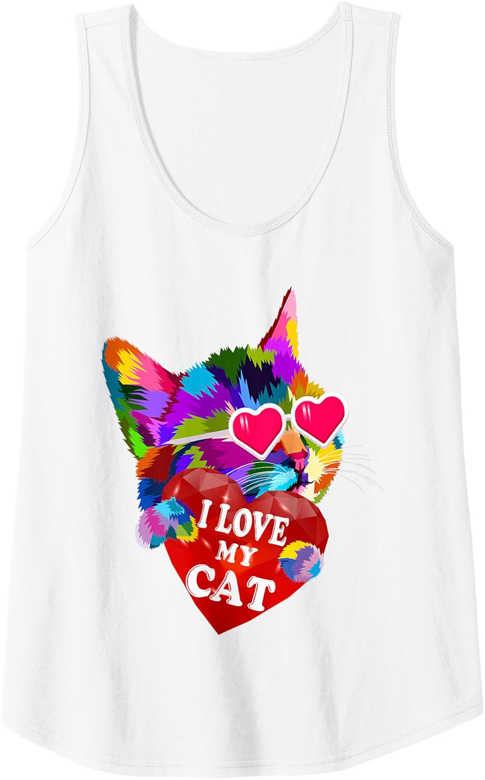 Pop Art Cat Lover Graphic Tank Top Summer Sleeveless Shirt