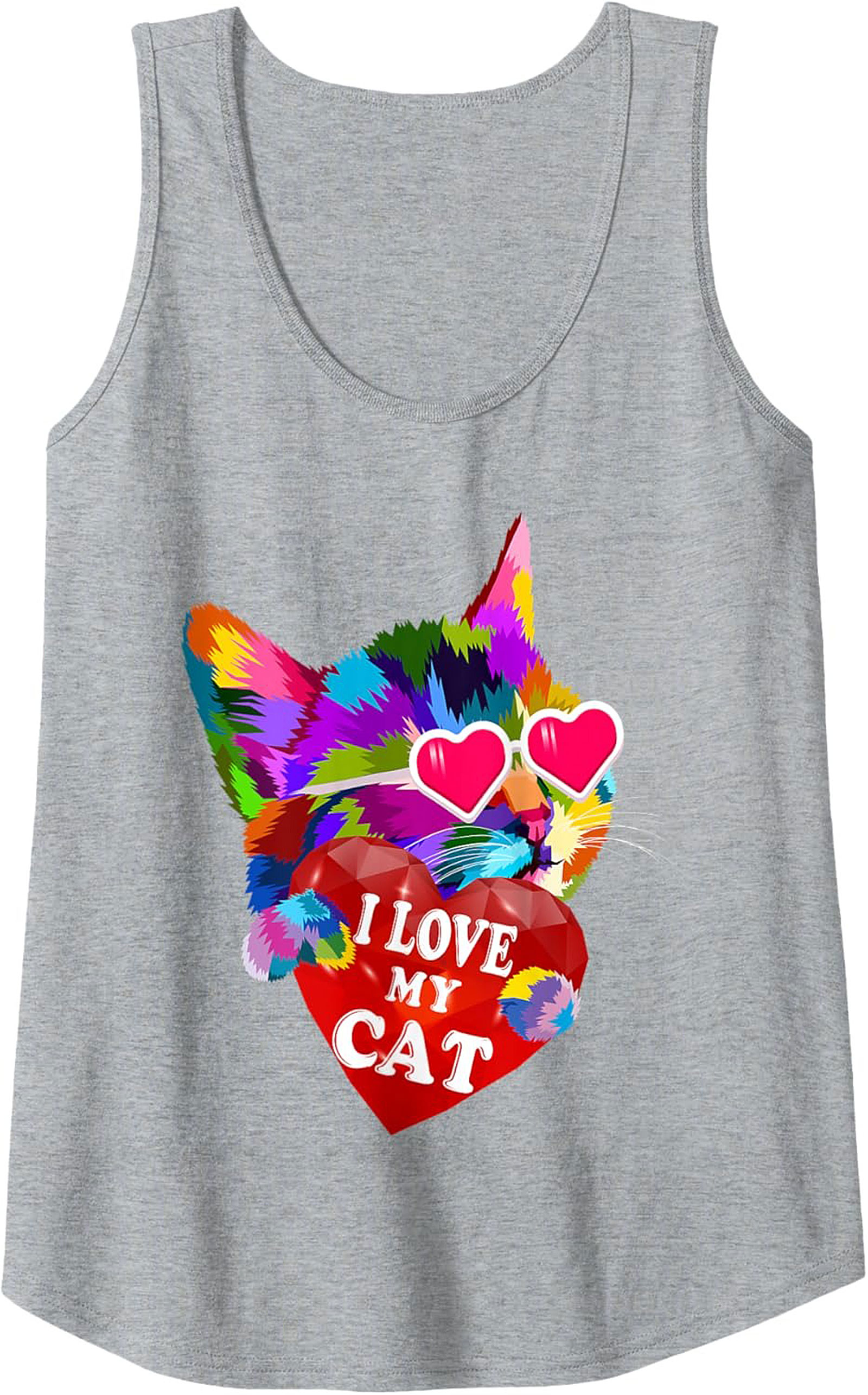 Pop Art Cat Lover Graphic Tank Top Summer Sleeveless Shirt
