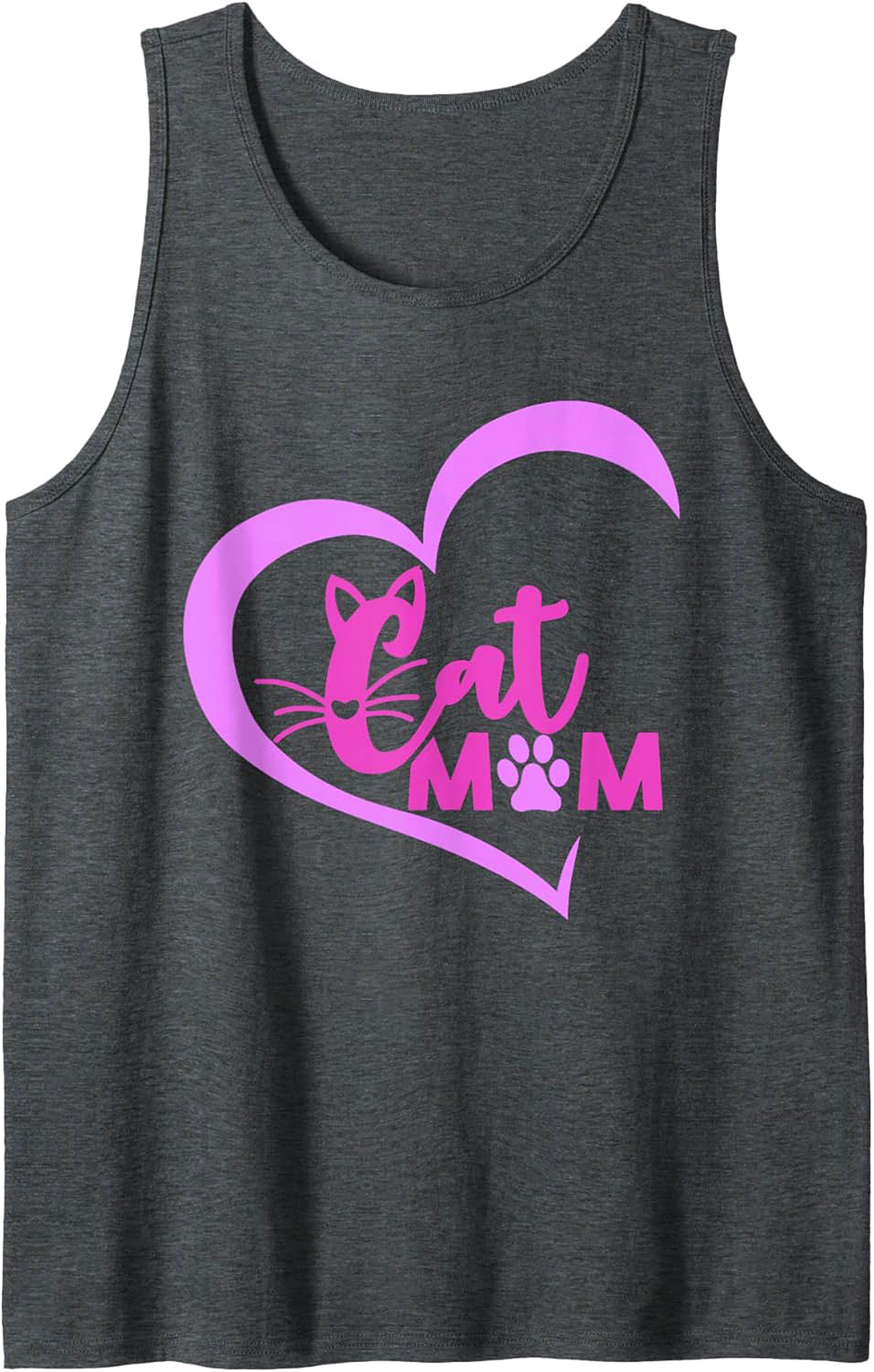 Cat Mom Graphic Tank Top Breathable Cotton Sleeveless Shirt