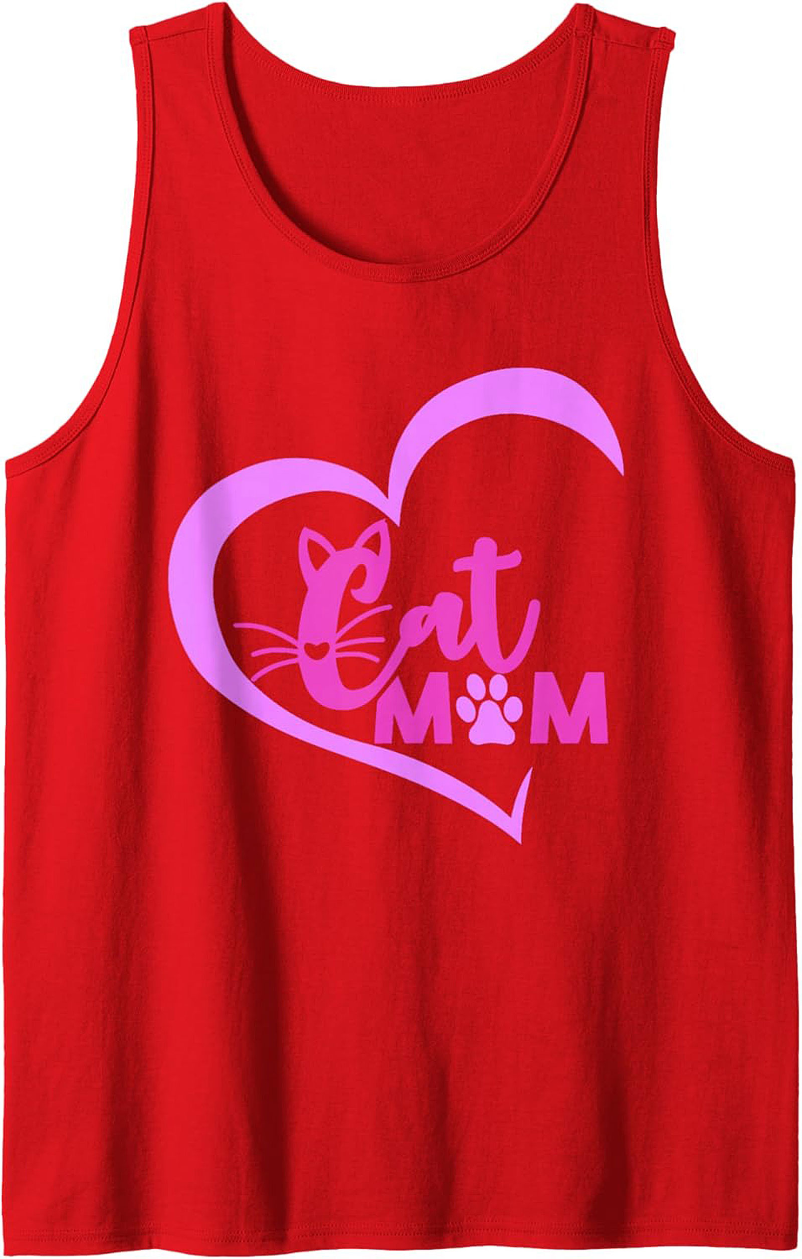 Cat Mom Graphic Tank Top Breathable Cotton Sleeveless Shirt