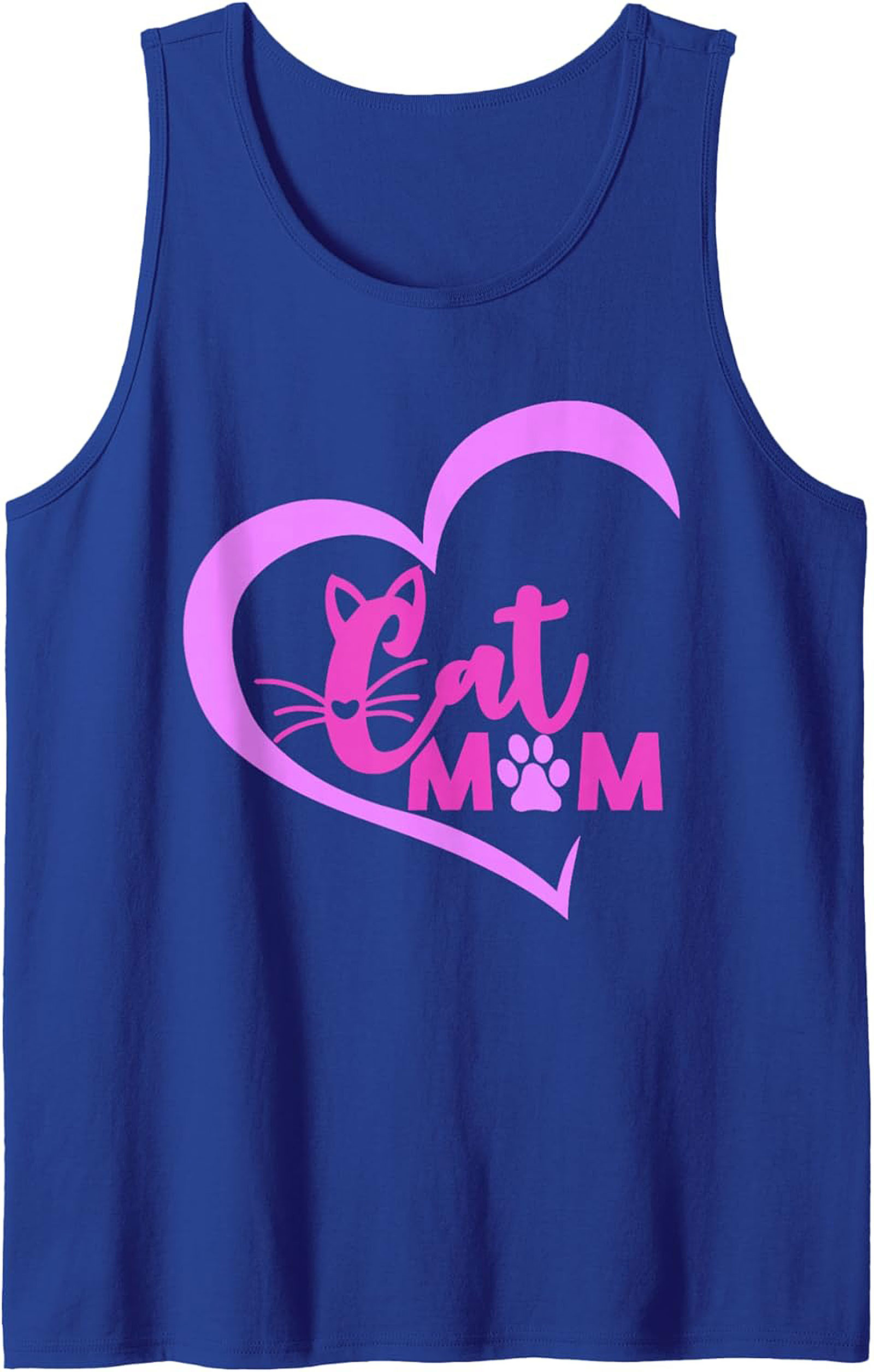 Cat Mom Graphic Tank Top Breathable Cotton Sleeveless Shirt