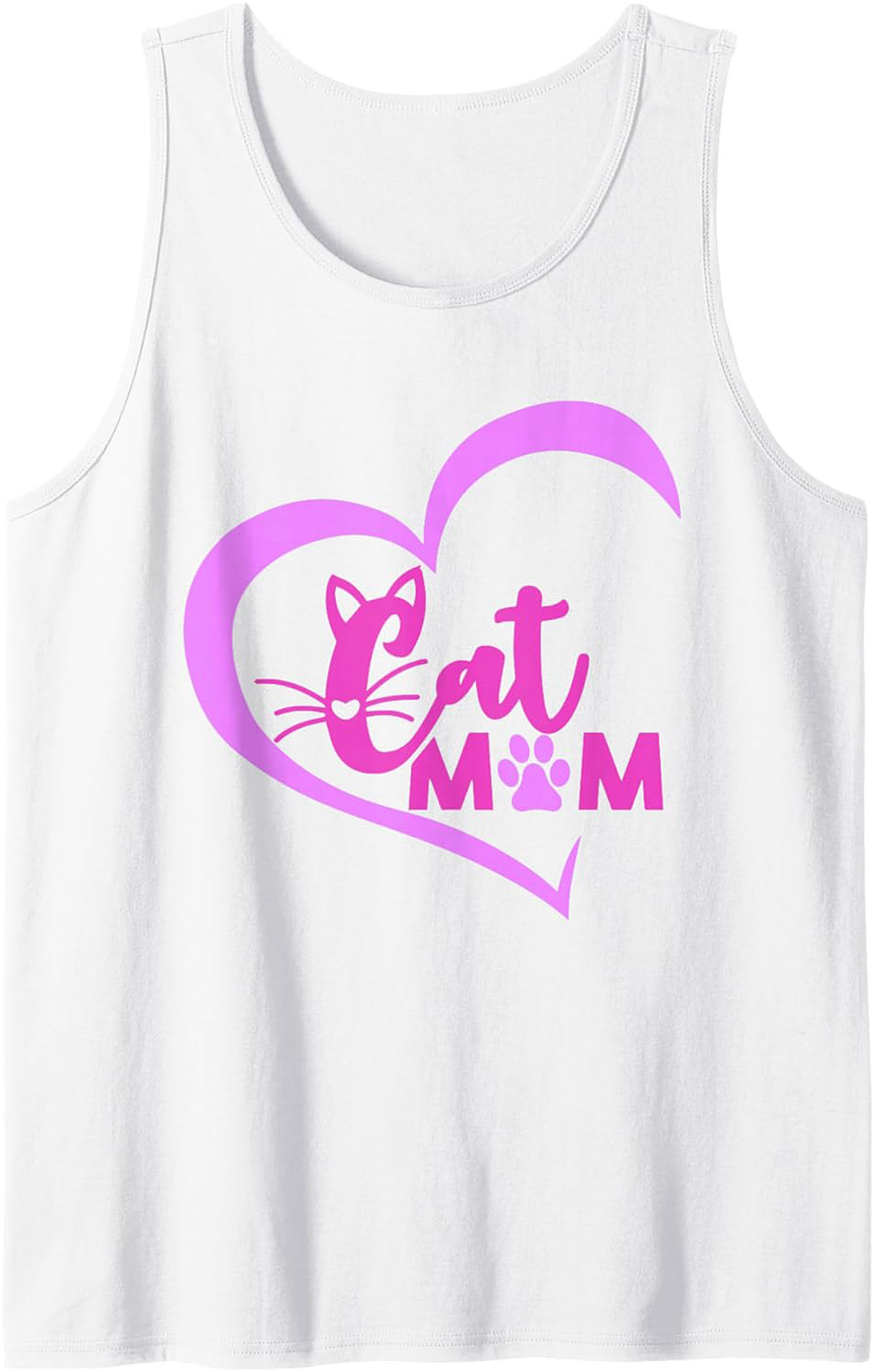 Cat Mom Graphic Tank Top Breathable Cotton Sleeveless Shirt
