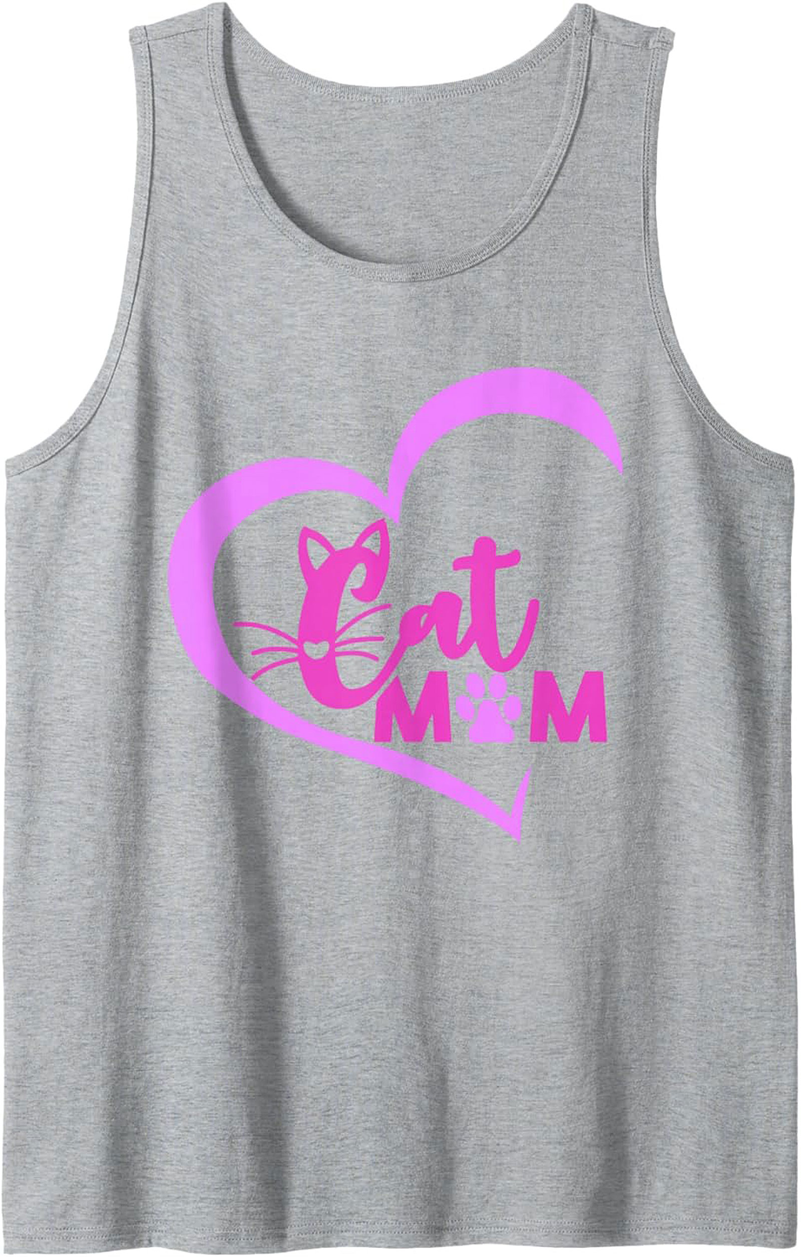 Cat Mom Graphic Tank Top Breathable Cotton Sleeveless Shirt